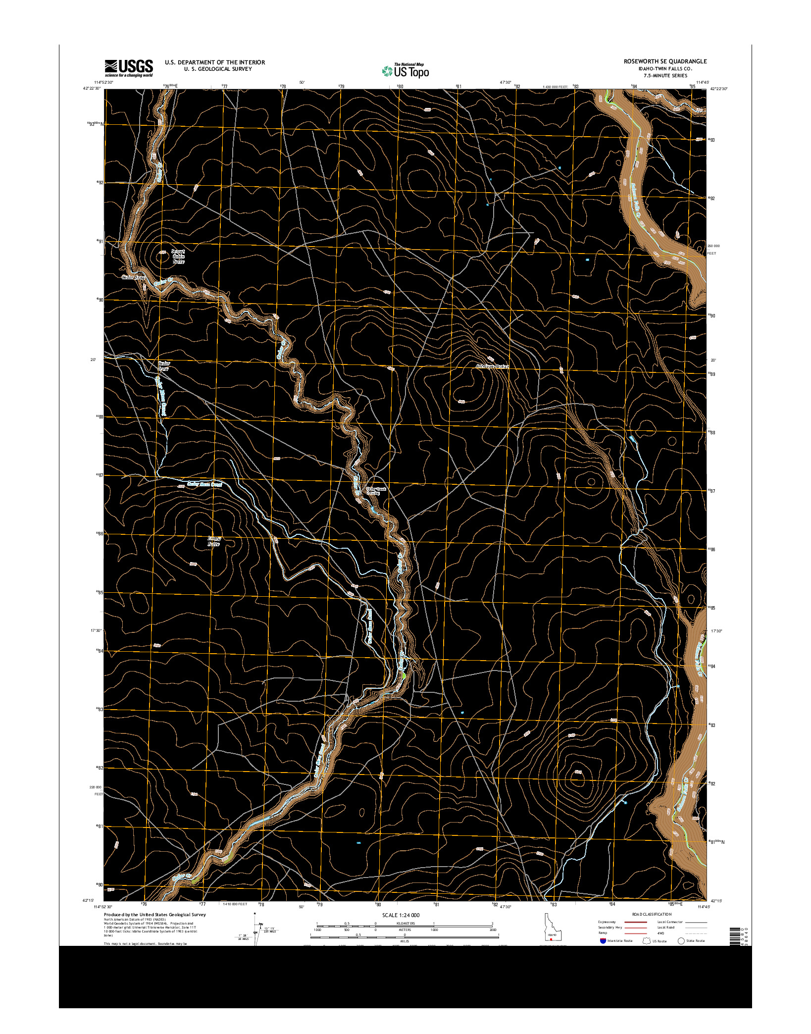 USGS US TOPO 7.5-MINUTE MAP FOR ROSEWORTH SE, ID 2013