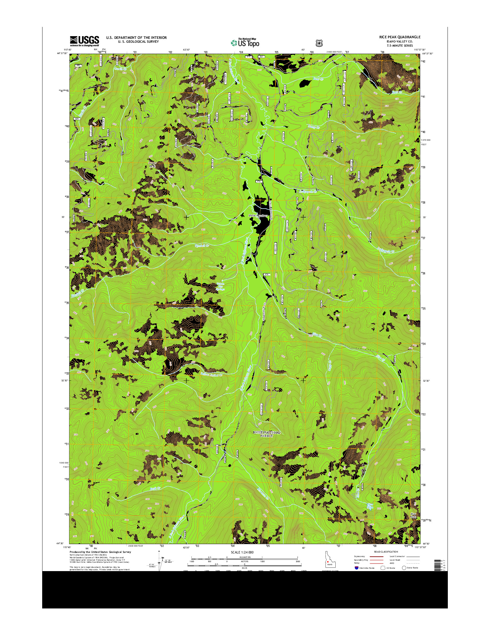 USGS US TOPO 7.5-MINUTE MAP FOR RICE PEAK, ID 2013