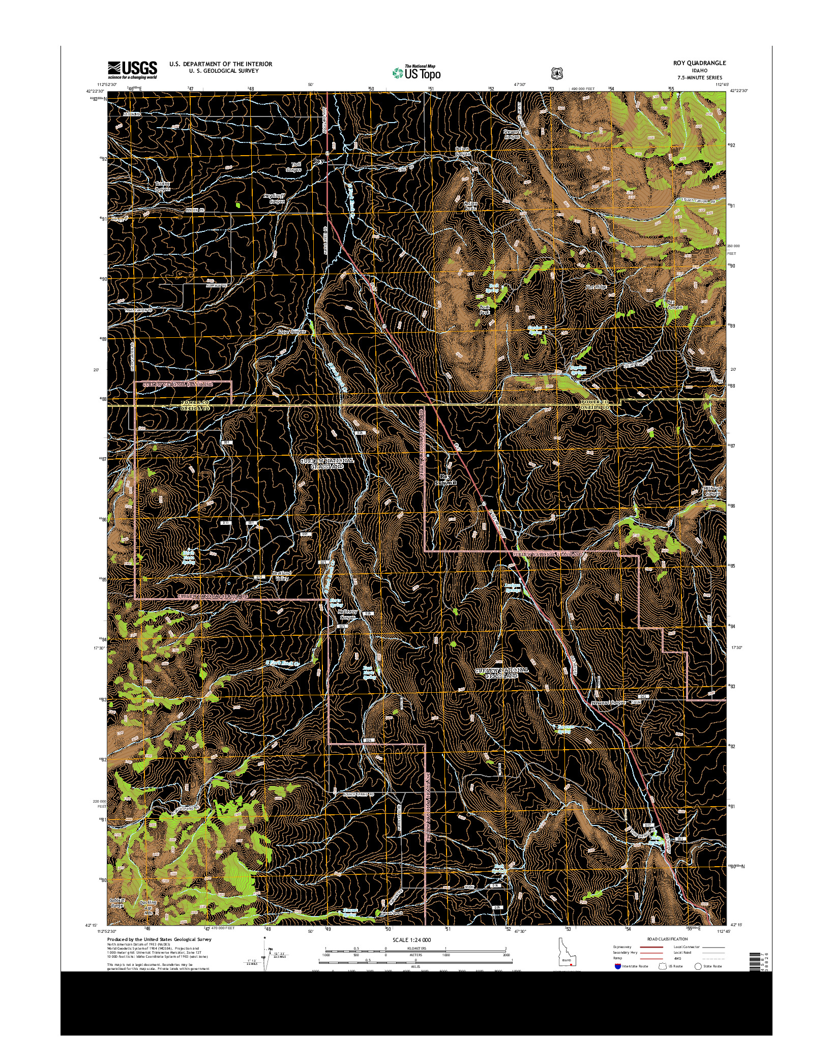 USGS US TOPO 7.5-MINUTE MAP FOR ROY, ID 2013