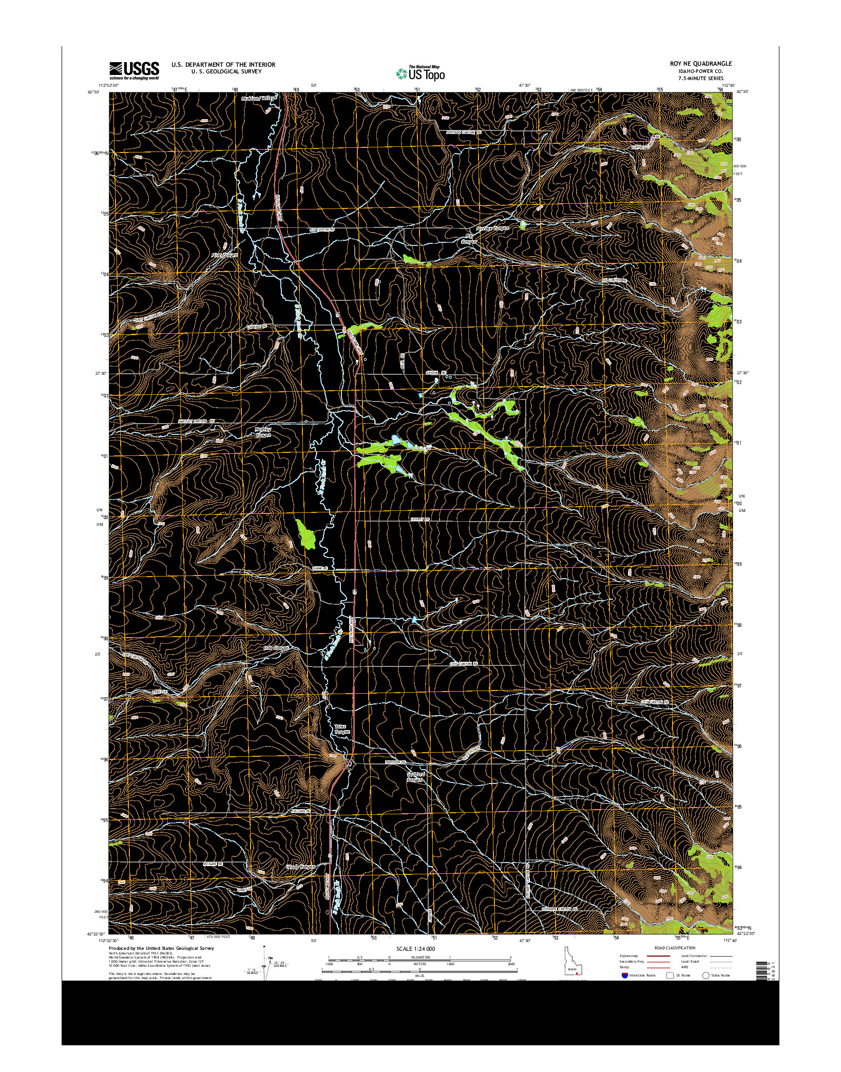 USGS US TOPO 7.5-MINUTE MAP FOR ROY NE, ID 2013