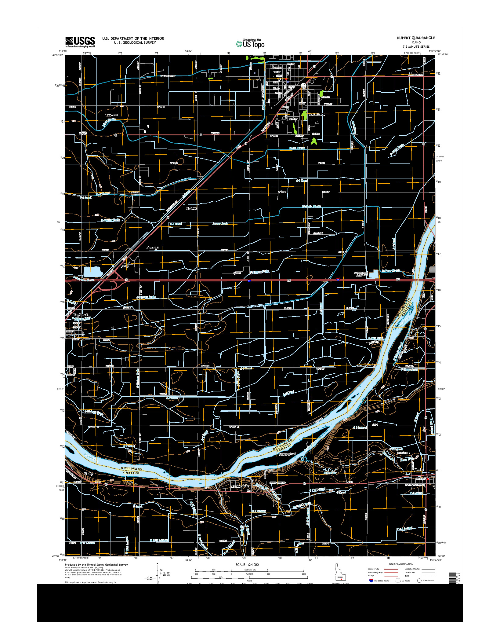 USGS US TOPO 7.5-MINUTE MAP FOR RUPERT, ID 2013