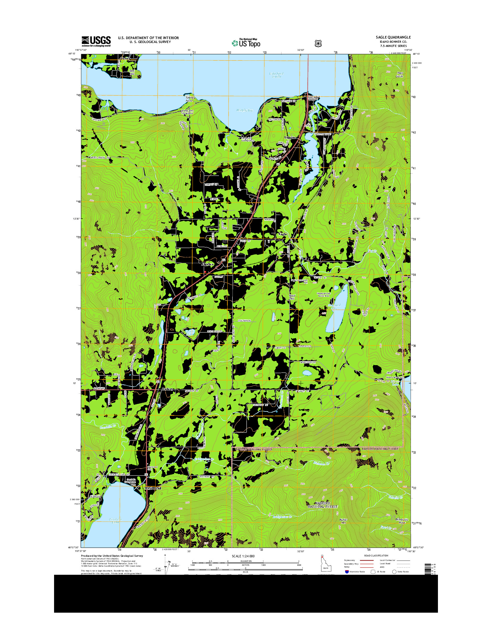 USGS US TOPO 7.5-MINUTE MAP FOR SAGLE, ID 2013