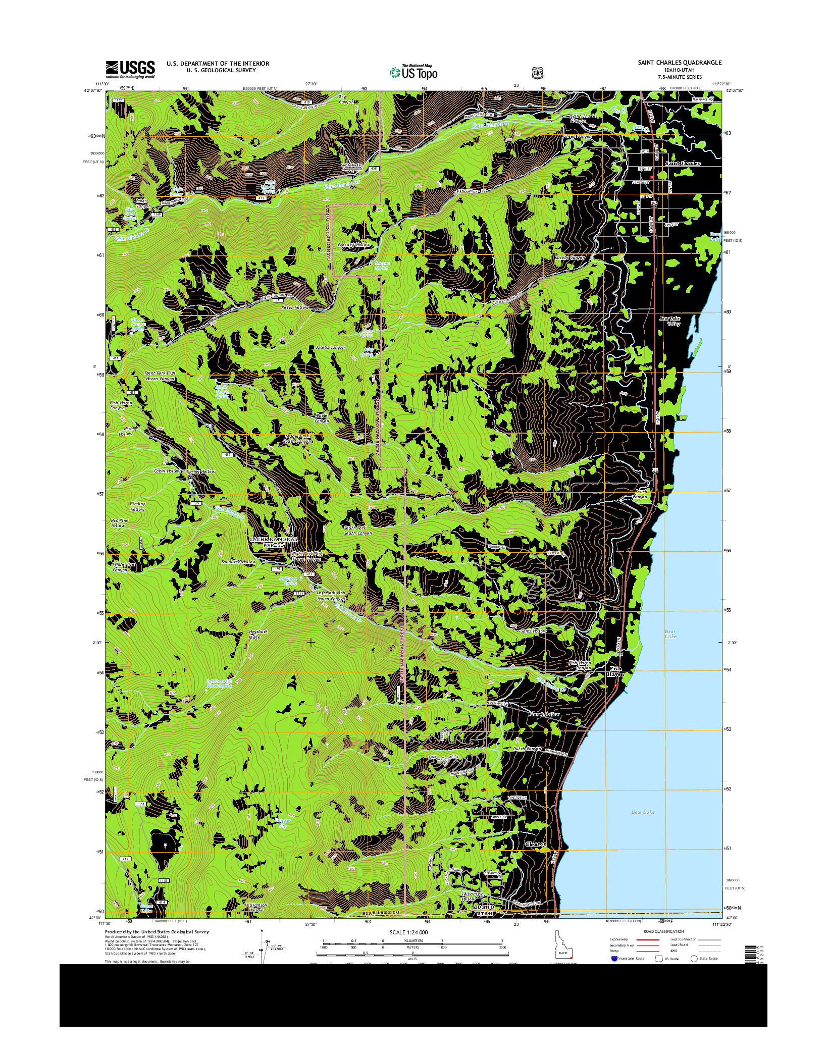 USGS US TOPO 7.5-MINUTE MAP FOR SAINT CHARLES, ID-UT 2013