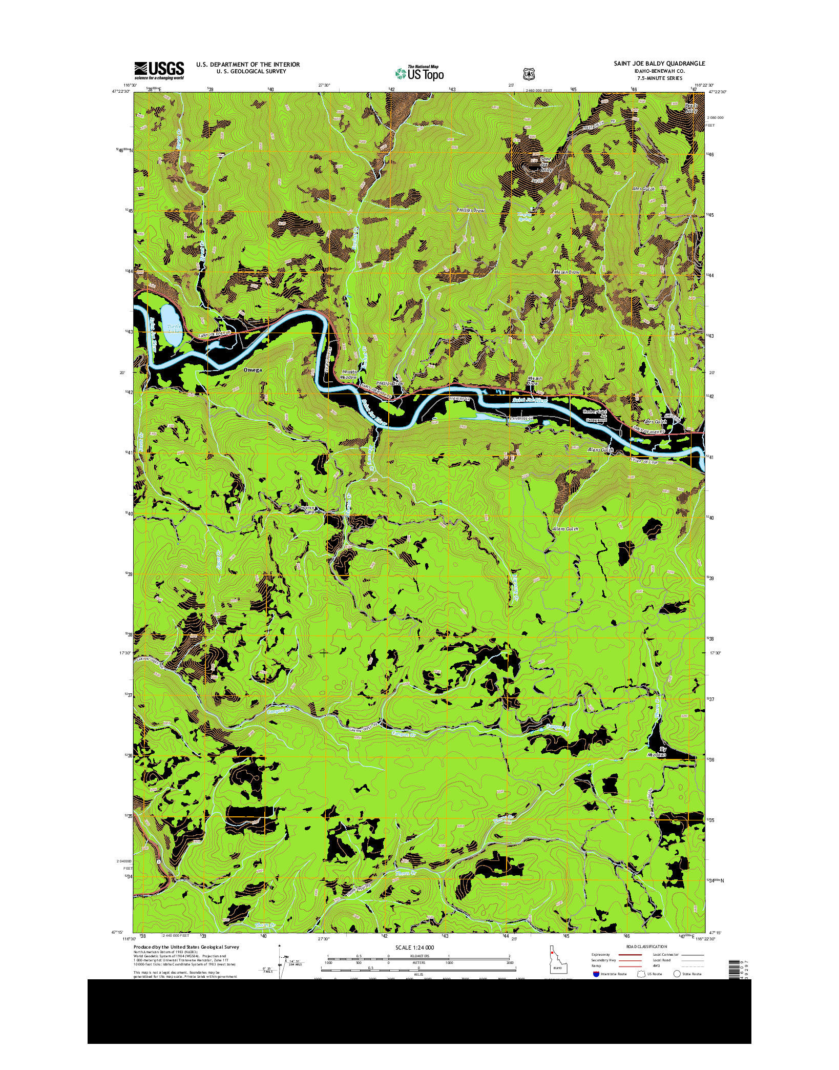 USGS US TOPO 7.5-MINUTE MAP FOR SAINT JOE BALDY, ID 2013
