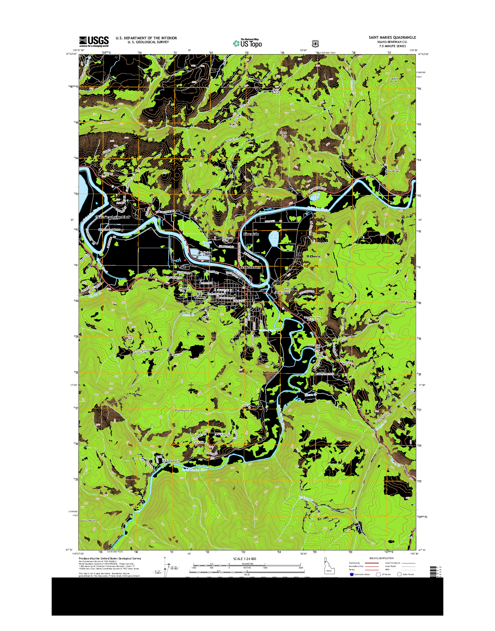 USGS US TOPO 7.5-MINUTE MAP FOR SAINT MARIES, ID 2013