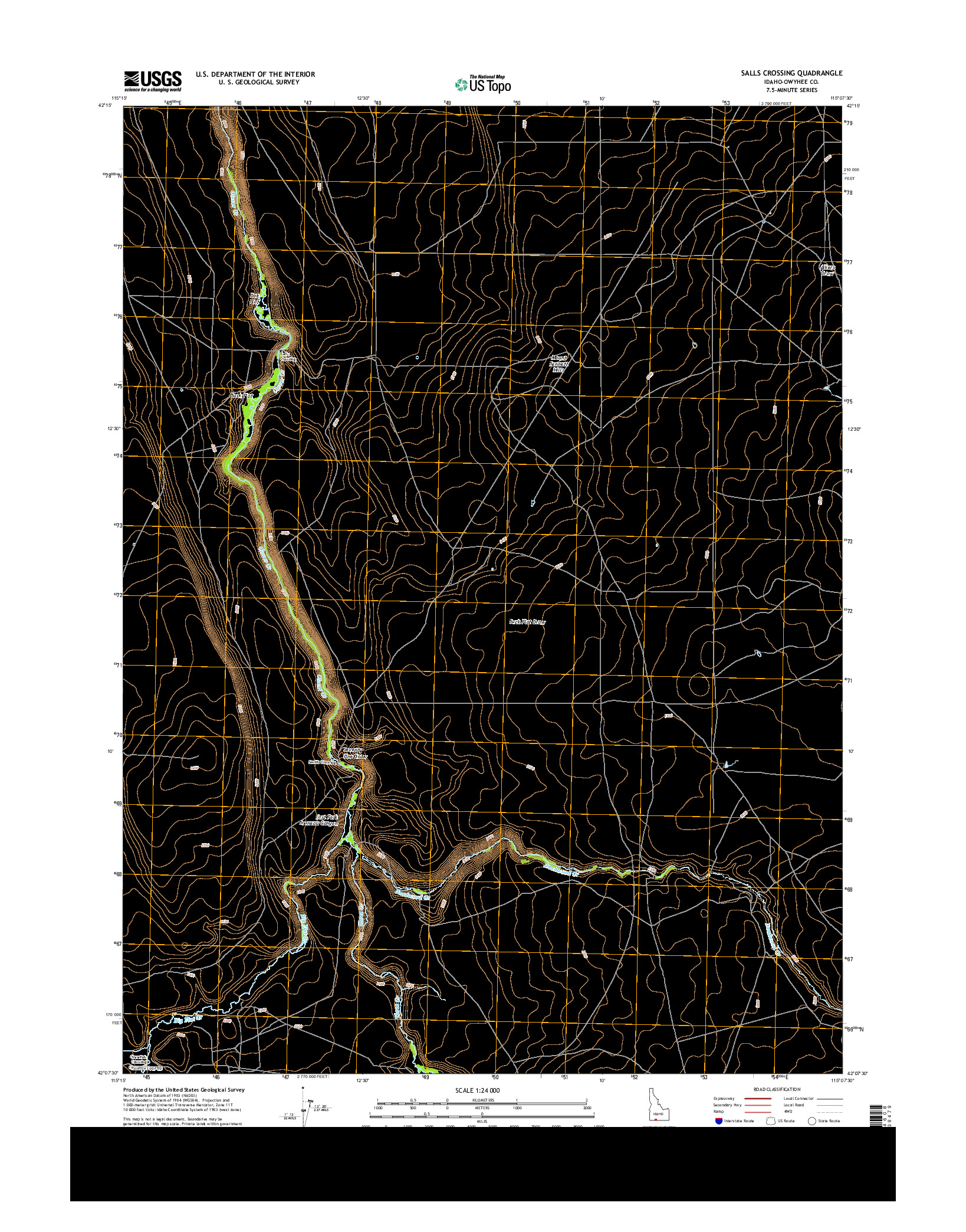 USGS US TOPO 7.5-MINUTE MAP FOR SALLS CROSSING, ID 2013