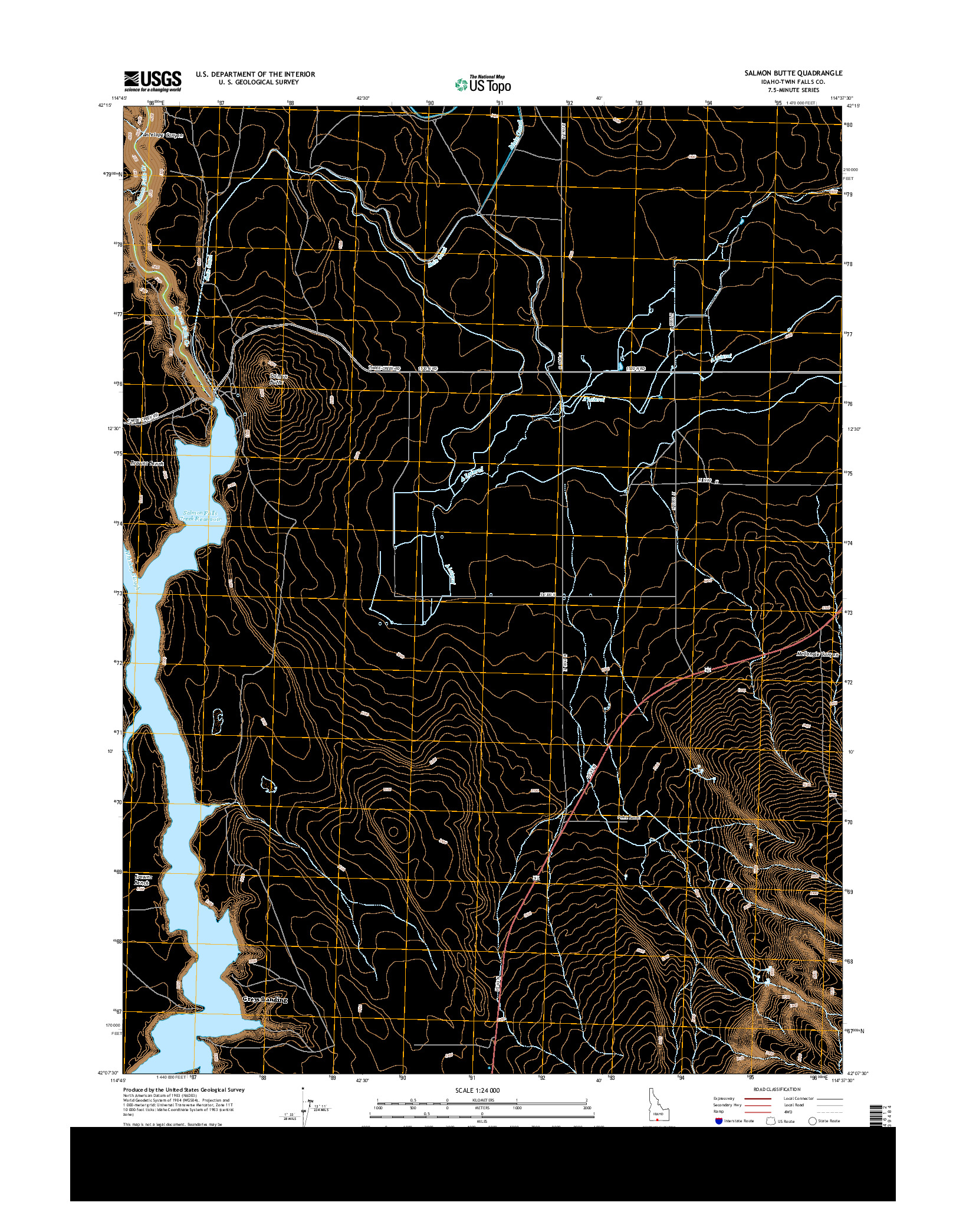 USGS US TOPO 7.5-MINUTE MAP FOR SALMON BUTTE, ID 2013