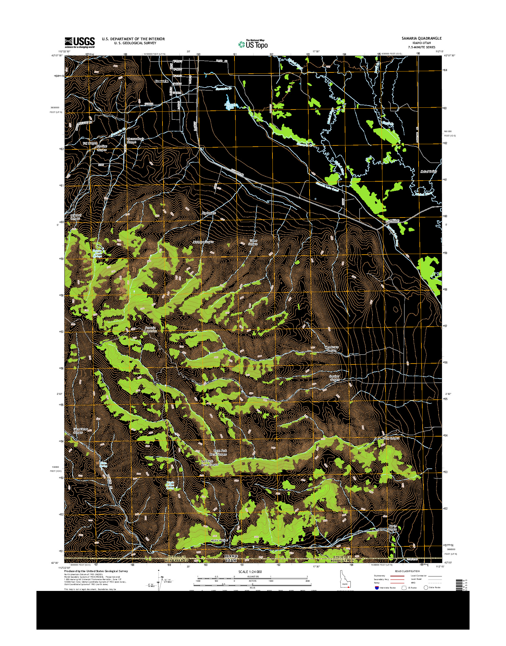 USGS US TOPO 7.5-MINUTE MAP FOR SAMARIA, ID-UT 2013