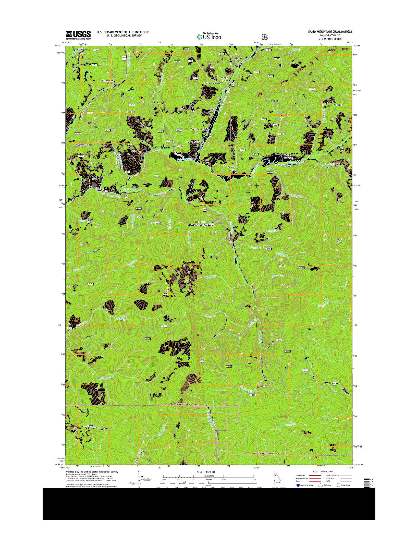 USGS US TOPO 7.5-MINUTE MAP FOR SAND MOUNTAIN, ID 2013