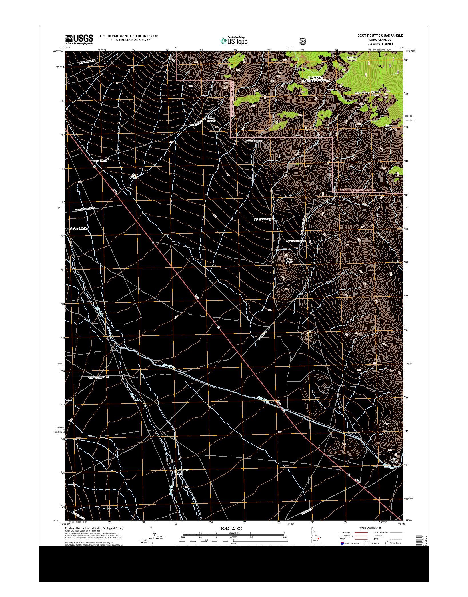 USGS US TOPO 7.5-MINUTE MAP FOR SCOTT BUTTE, ID 2013