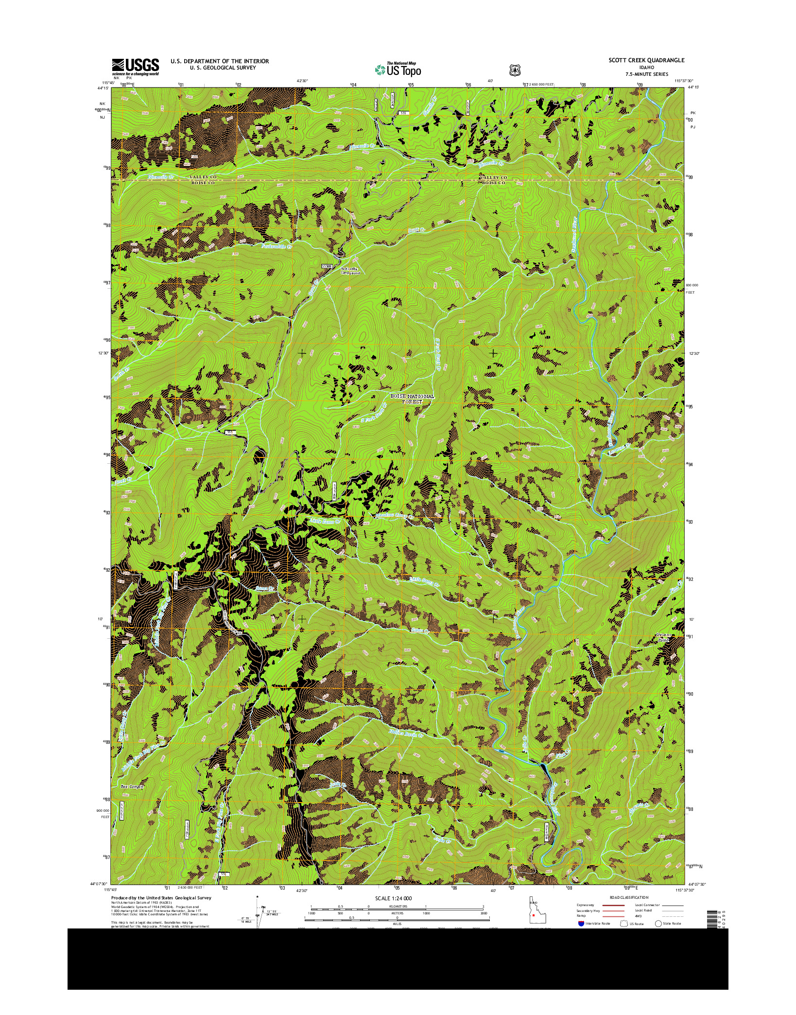 USGS US TOPO 7.5-MINUTE MAP FOR SCOTT CREEK, ID 2013