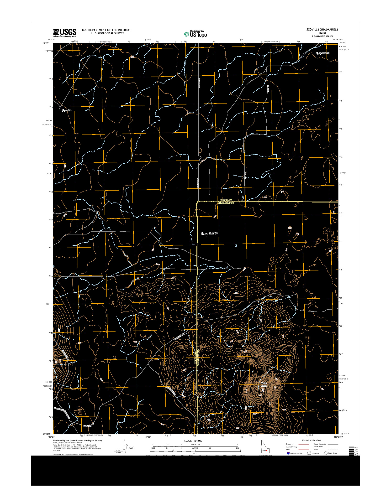 USGS US TOPO 7.5-MINUTE MAP FOR SCOVILLE, ID 2013