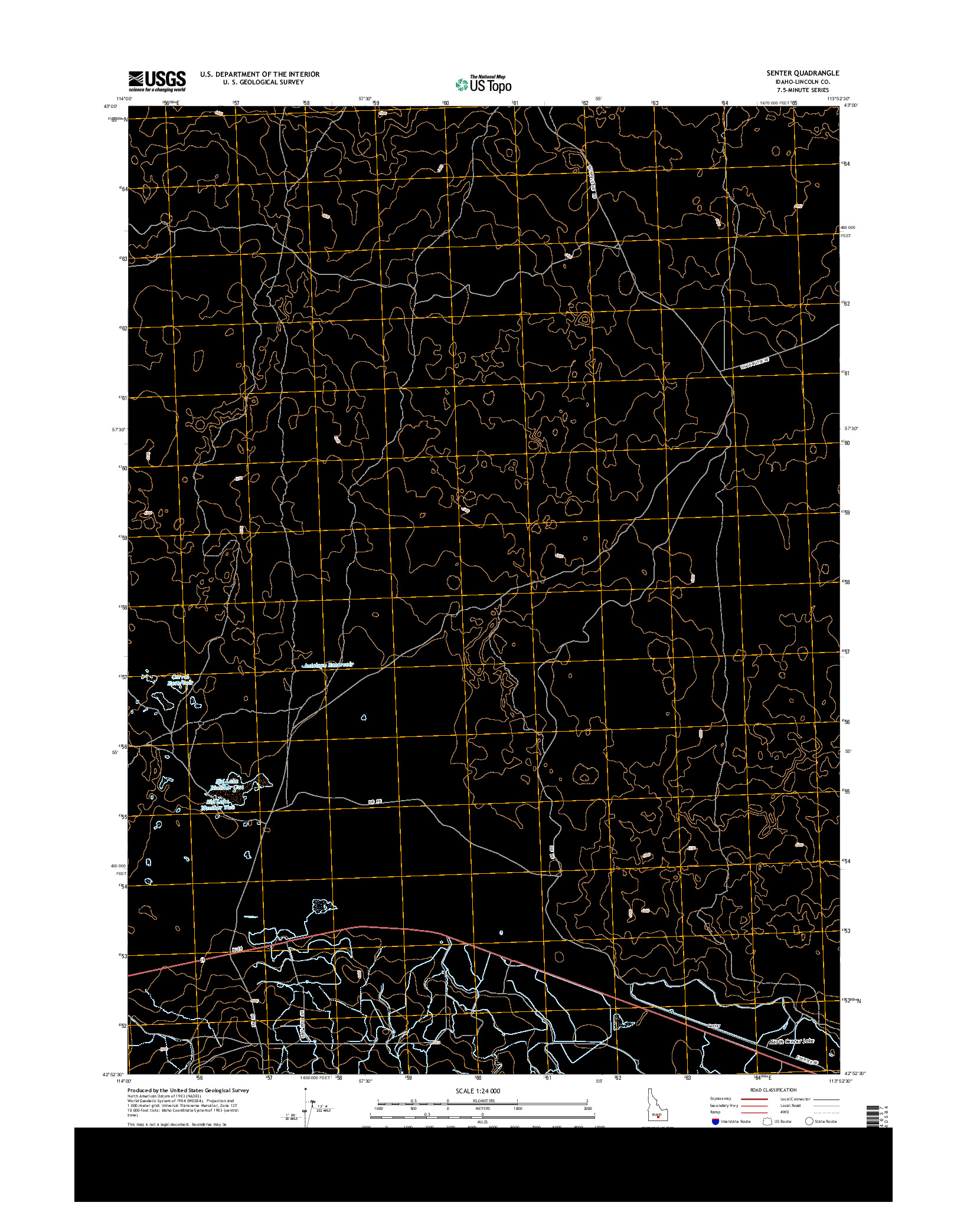 USGS US TOPO 7.5-MINUTE MAP FOR SENTER, ID 2013