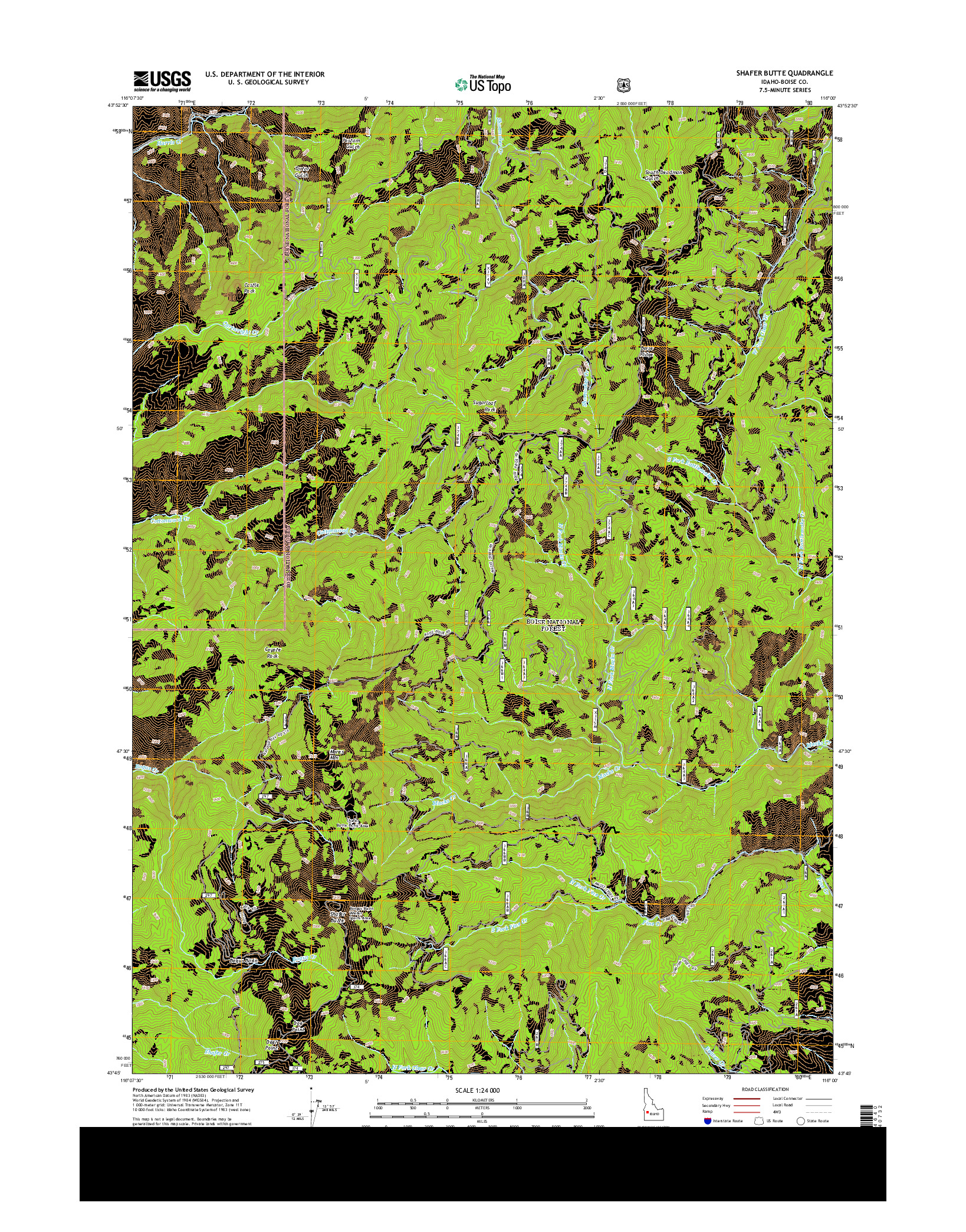 USGS US TOPO 7.5-MINUTE MAP FOR SHAFER BUTTE, ID 2013