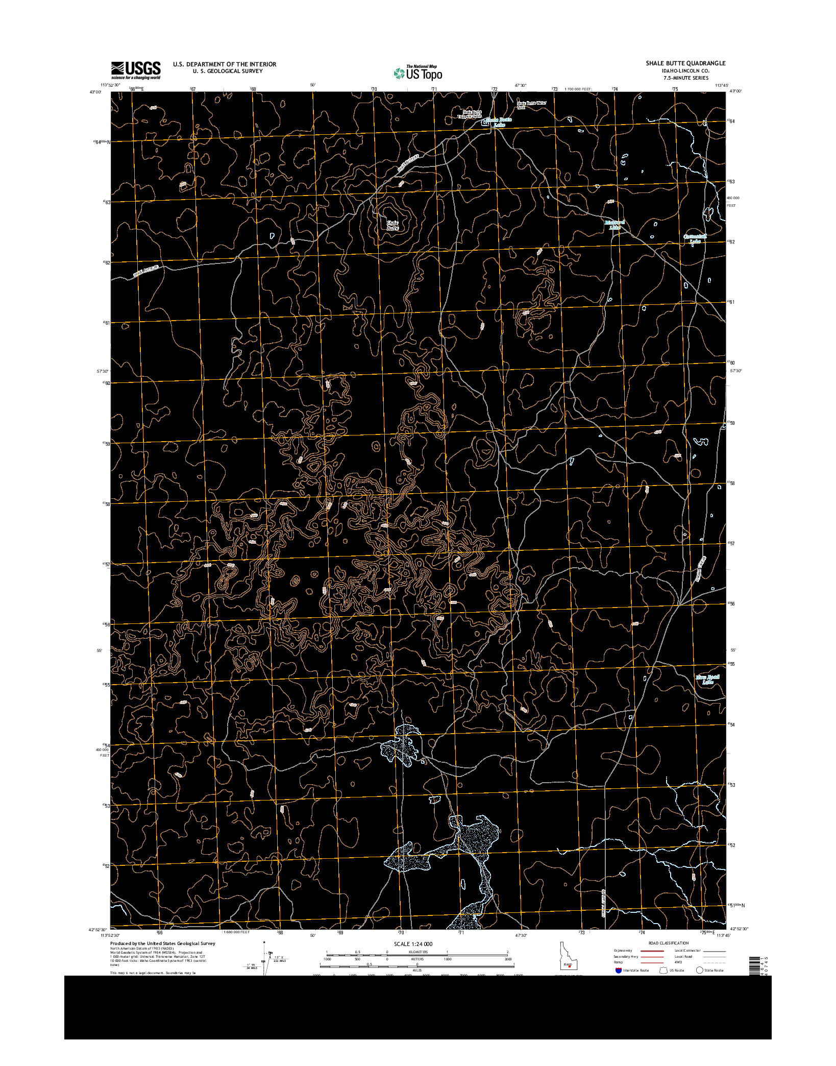 USGS US TOPO 7.5-MINUTE MAP FOR SHALE BUTTE, ID 2013