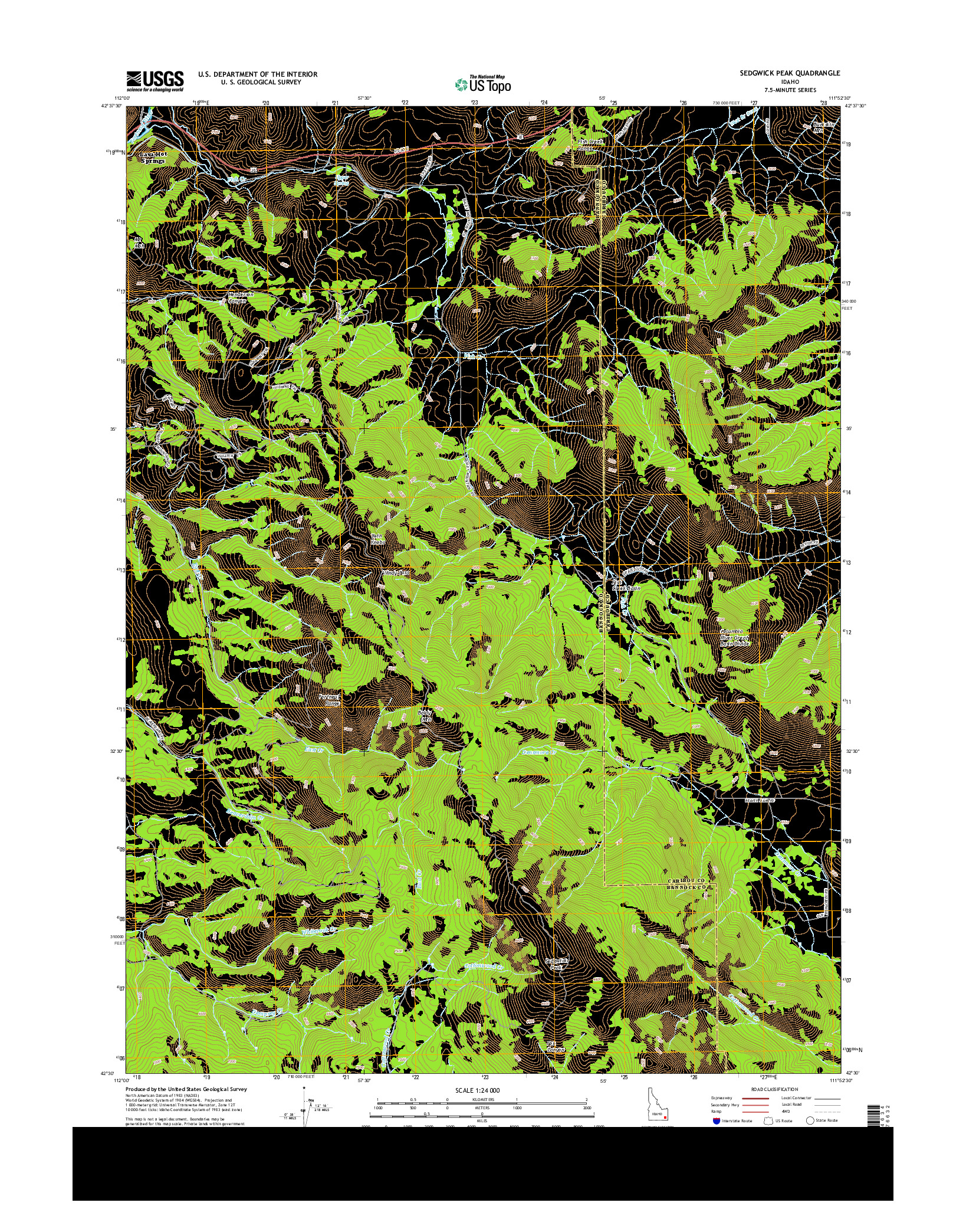 USGS US TOPO 7.5-MINUTE MAP FOR SEDGWICK PEAK, ID 2013