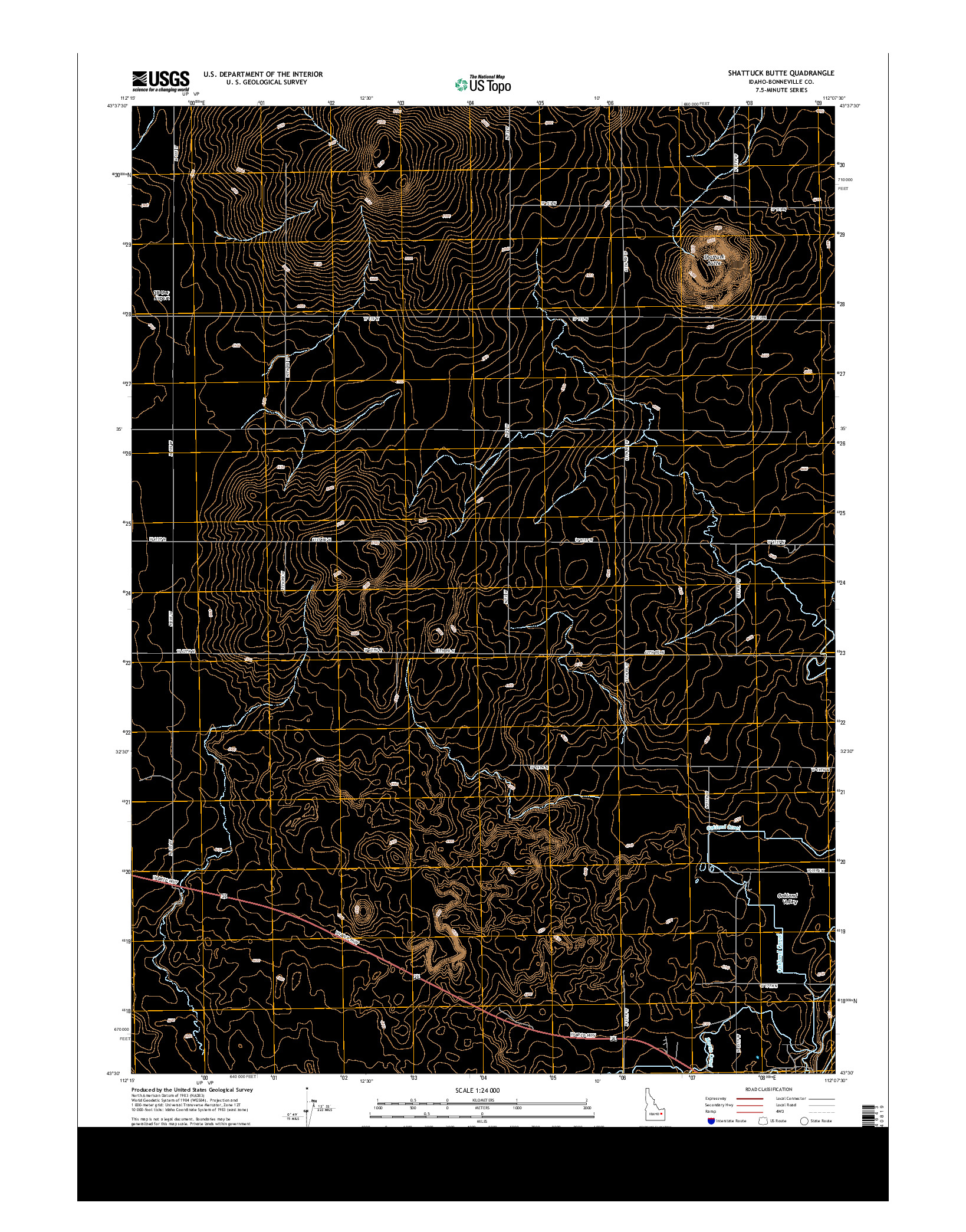 USGS US TOPO 7.5-MINUTE MAP FOR SHATTUCK BUTTE, ID 2013