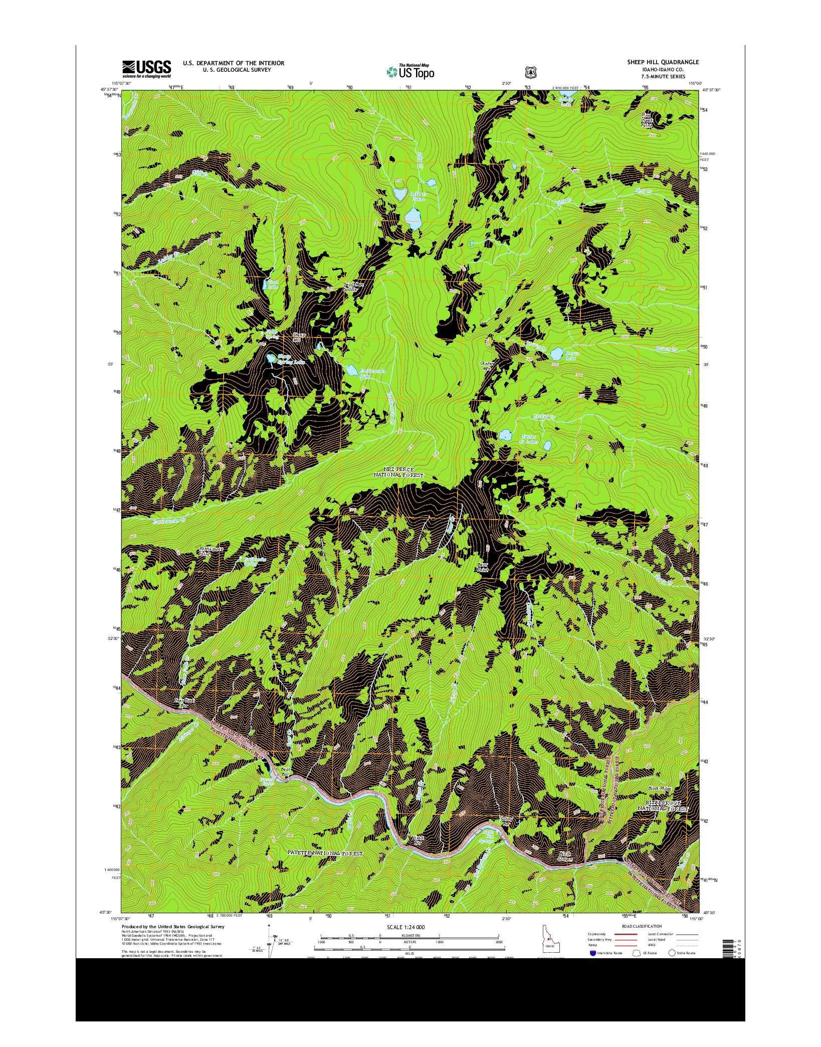 USGS US TOPO 7.5-MINUTE MAP FOR SHEEP HILL, ID 2013