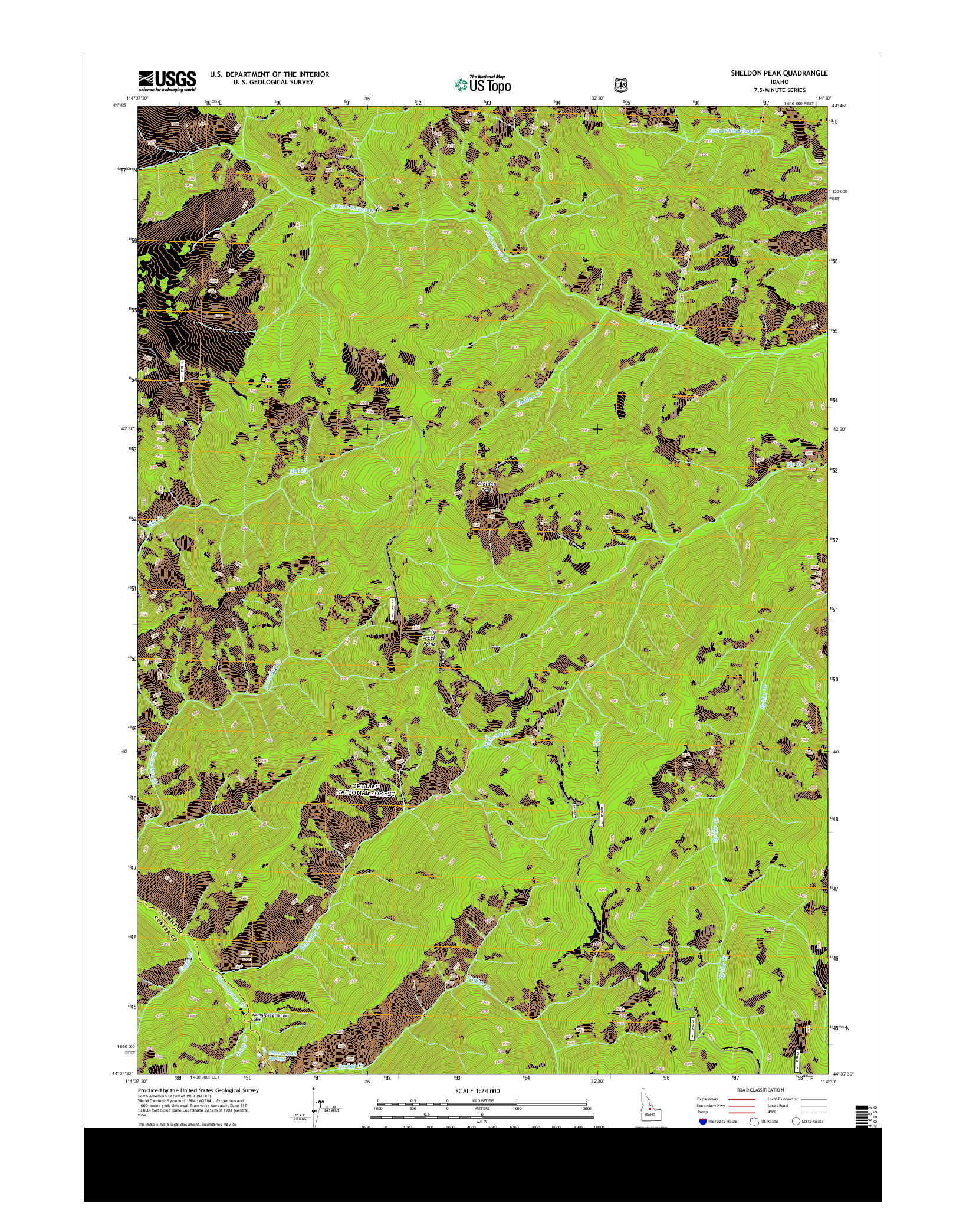 USGS US TOPO 7.5-MINUTE MAP FOR SHELDON PEAK, ID 2013