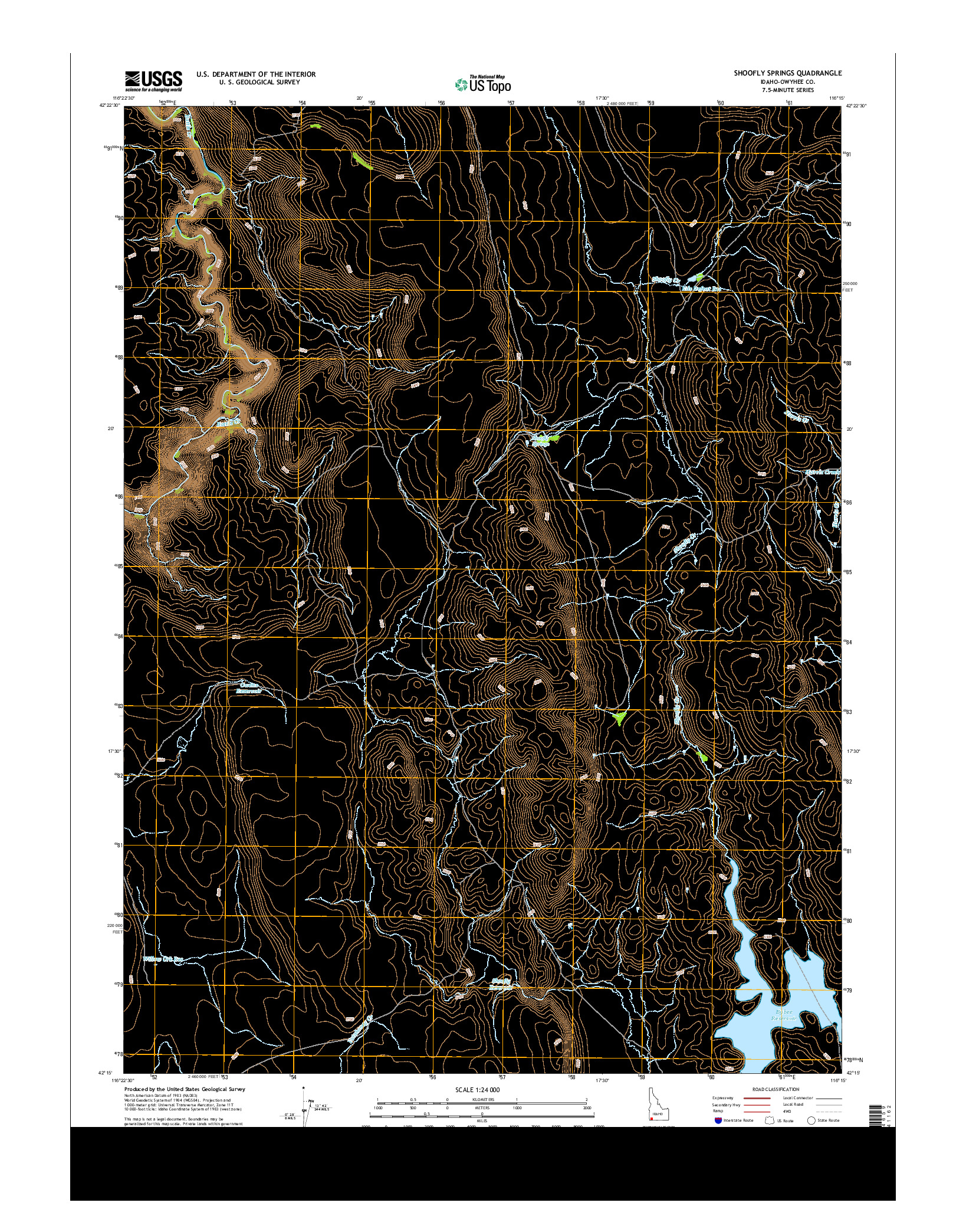 USGS US TOPO 7.5-MINUTE MAP FOR SHOOFLY SPRINGS, ID 2013