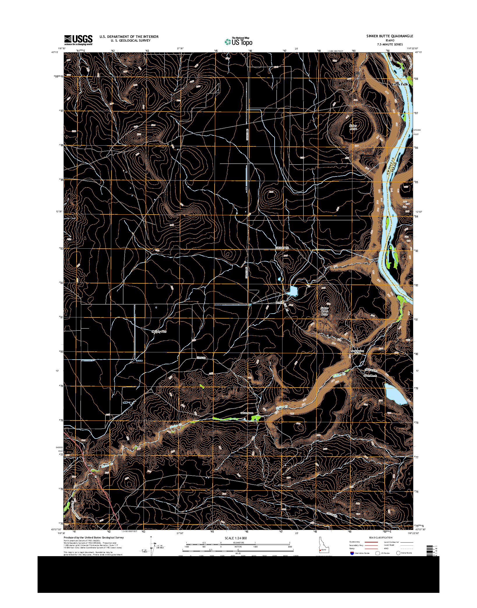 USGS US TOPO 7.5-MINUTE MAP FOR SINKER BUTTE, ID 2013