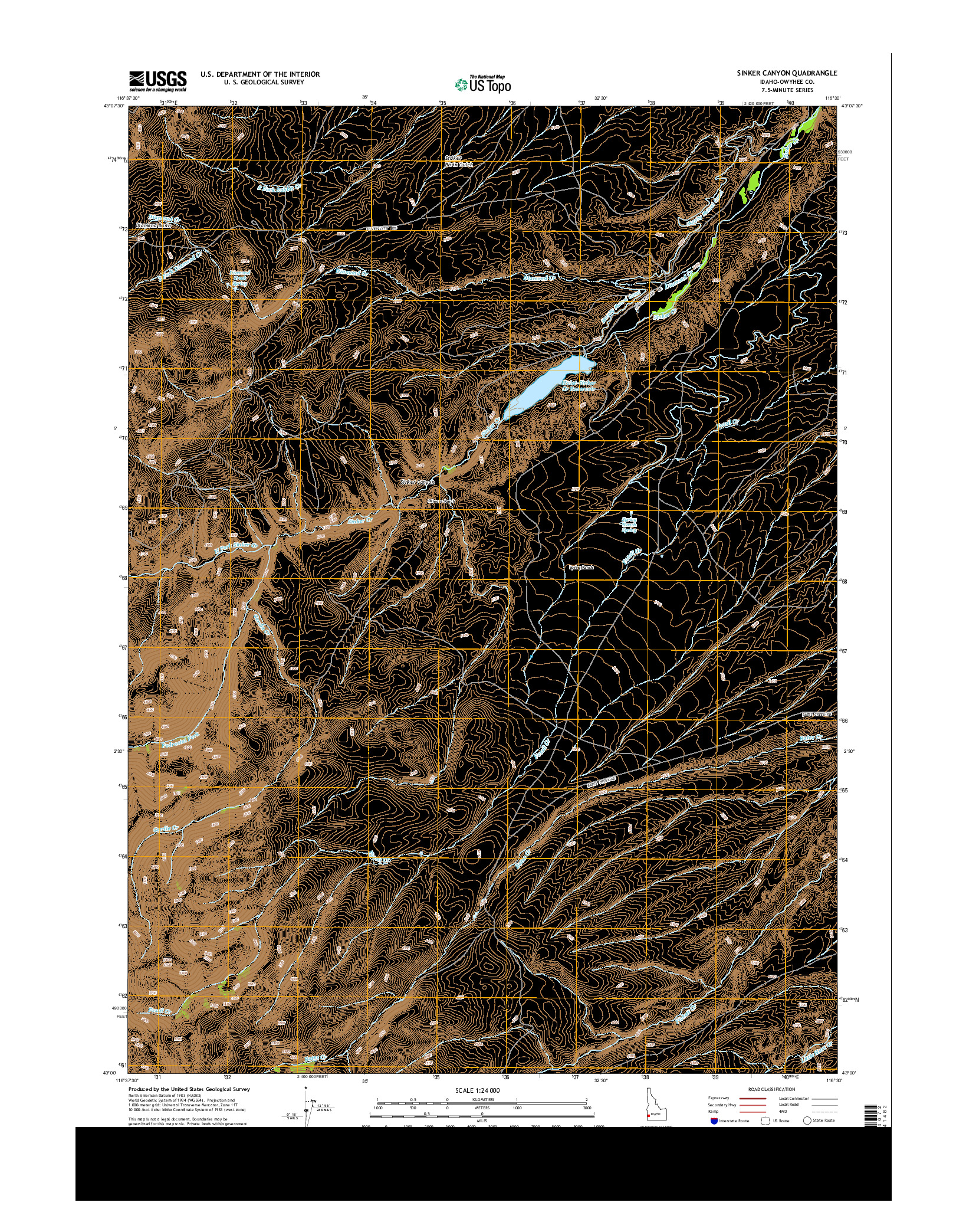 USGS US TOPO 7.5-MINUTE MAP FOR SINKER CANYON, ID 2013