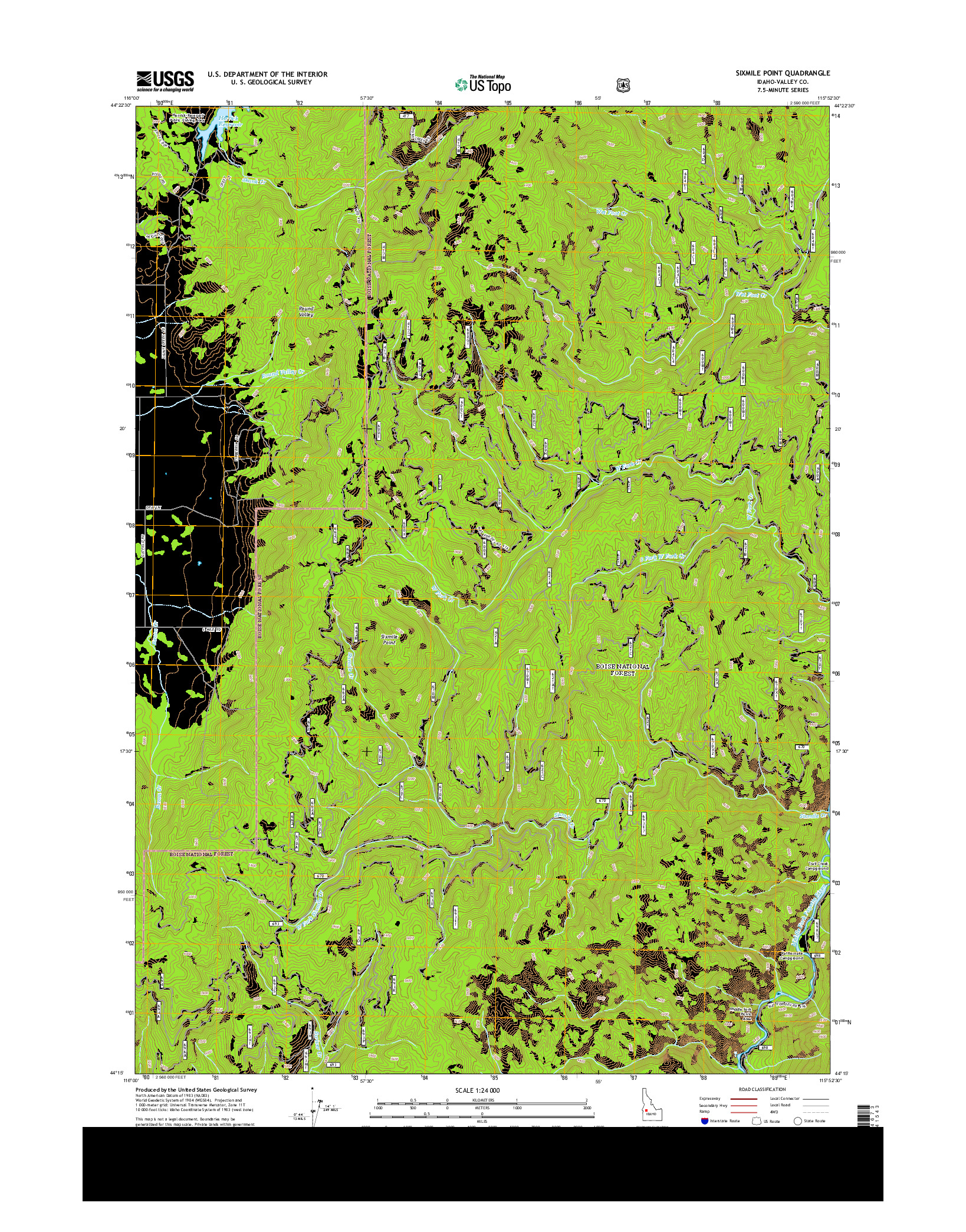 USGS US TOPO 7.5-MINUTE MAP FOR SIXMILE POINT, ID 2013