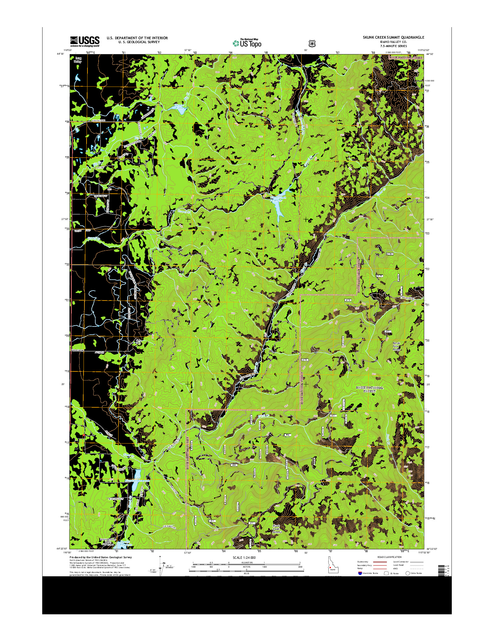 USGS US TOPO 7.5-MINUTE MAP FOR SKUNK CREEK SUMMIT, ID 2013