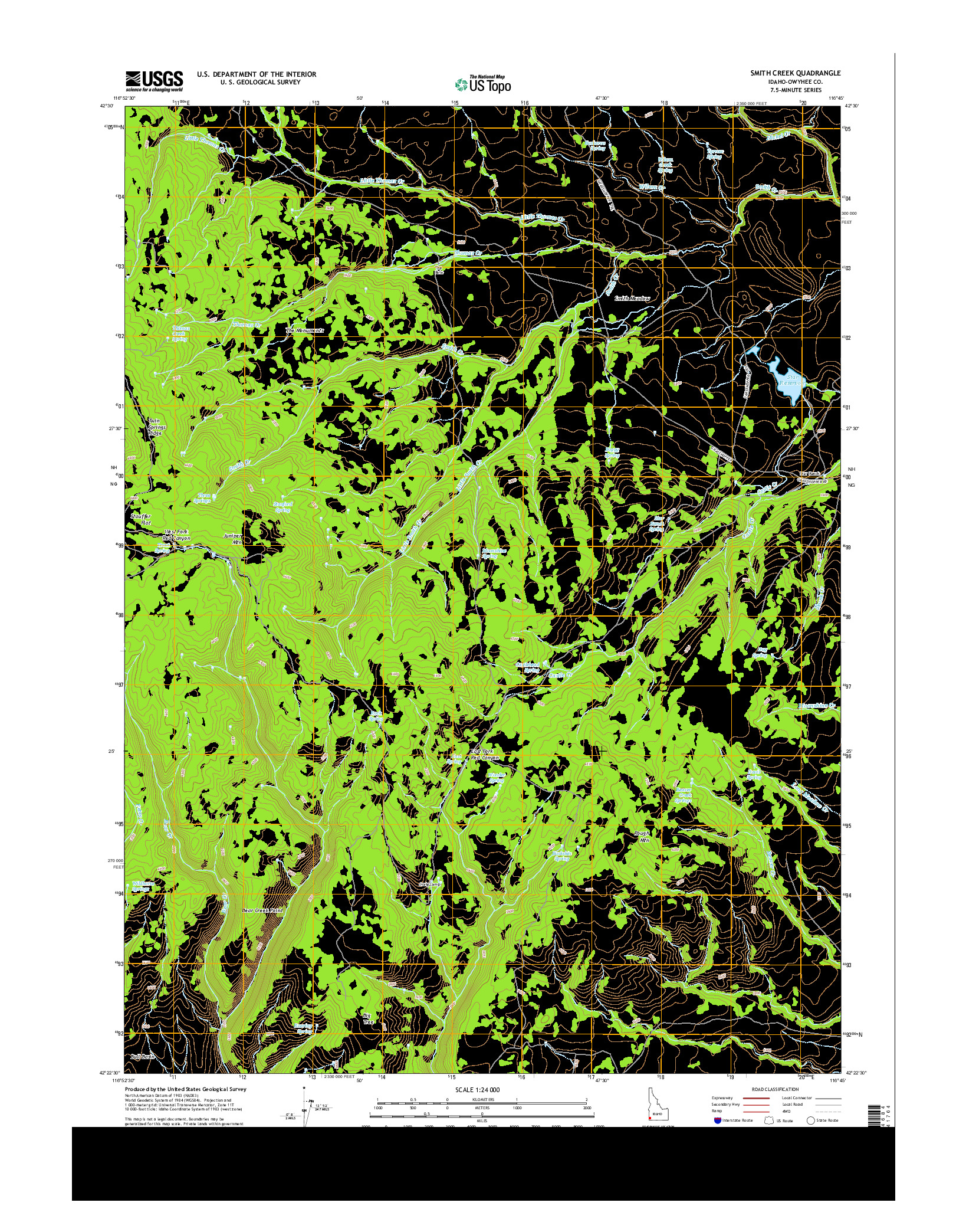 USGS US TOPO 7.5-MINUTE MAP FOR SMITH CREEK, ID 2013