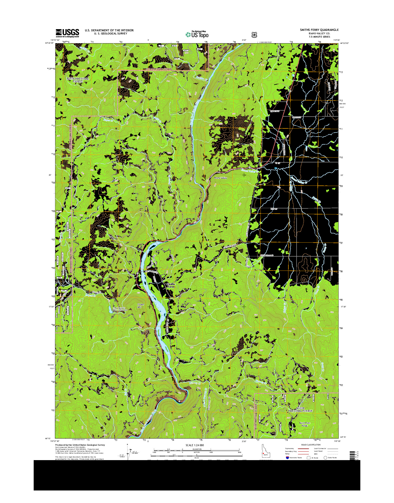 USGS US TOPO 7.5-MINUTE MAP FOR SMITHS FERRY, ID 2013