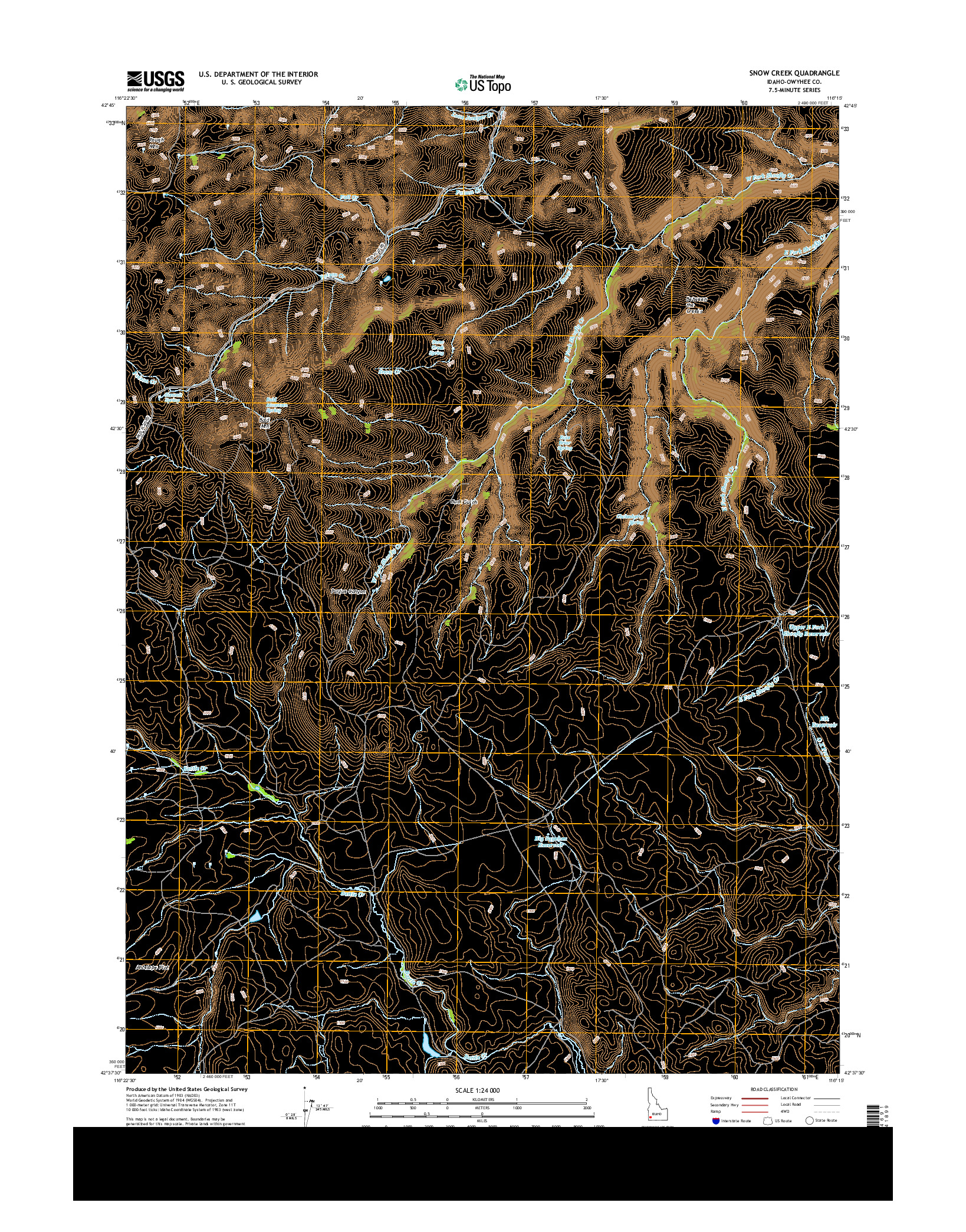 USGS US TOPO 7.5-MINUTE MAP FOR SNOW CREEK, ID 2013