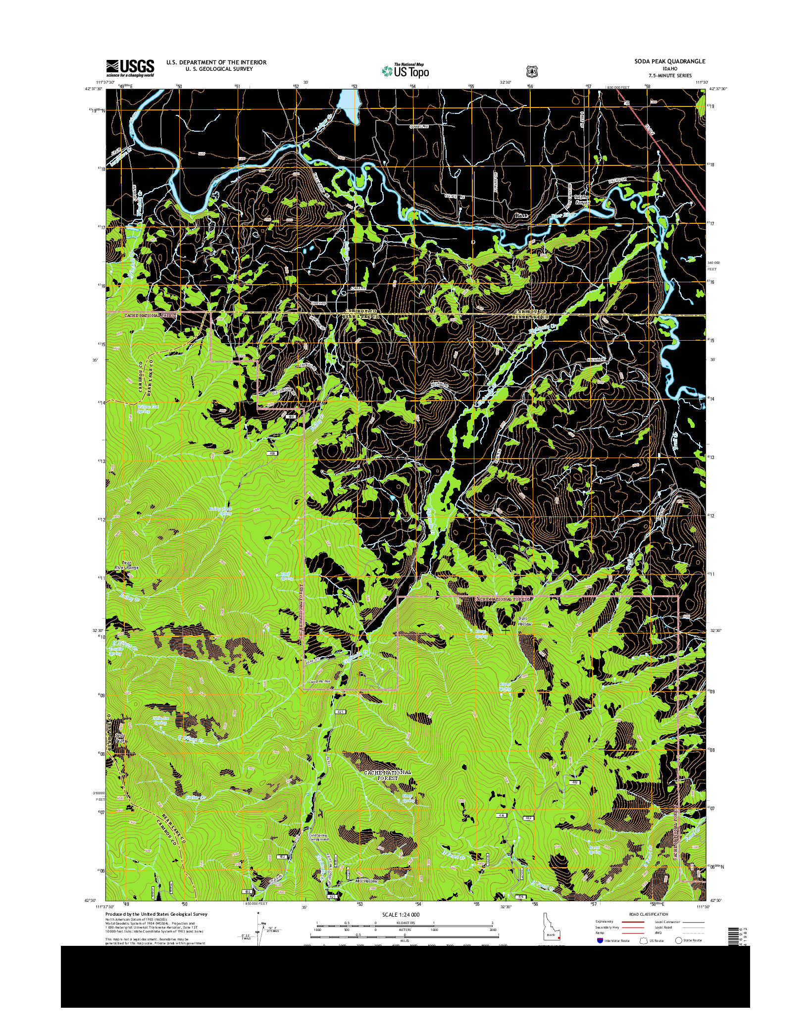 USGS US TOPO 7.5-MINUTE MAP FOR SODA PEAK, ID 2013