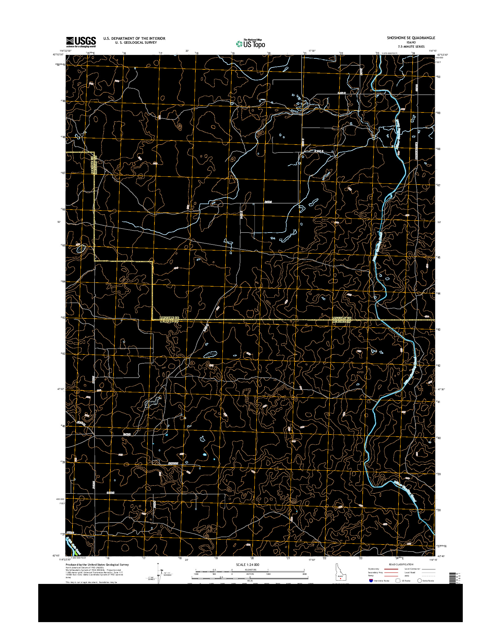 USGS US TOPO 7.5-MINUTE MAP FOR SHOSHONE SE, ID 2013