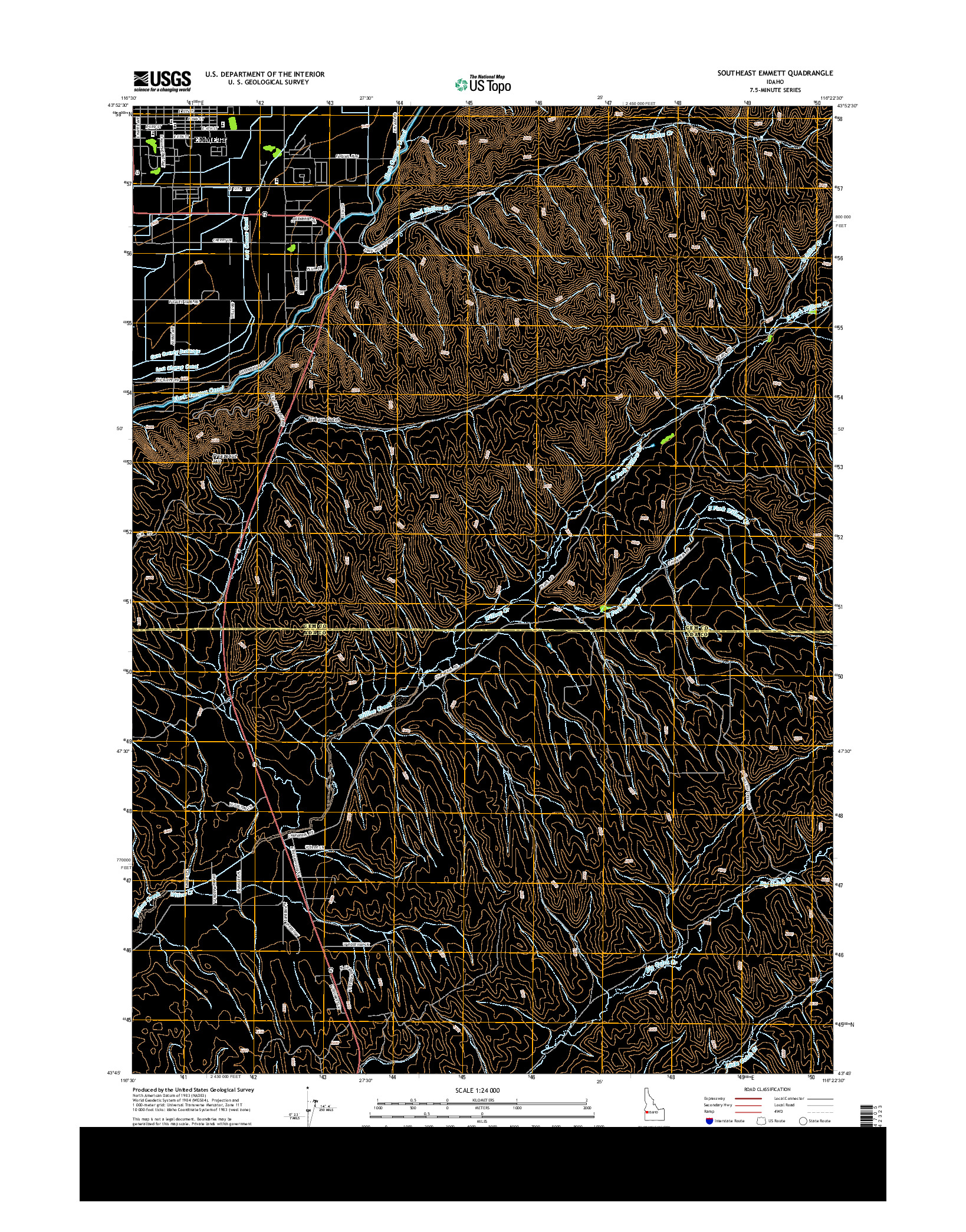 USGS US TOPO 7.5-MINUTE MAP FOR SOUTHEAST EMMETT, ID 2013
