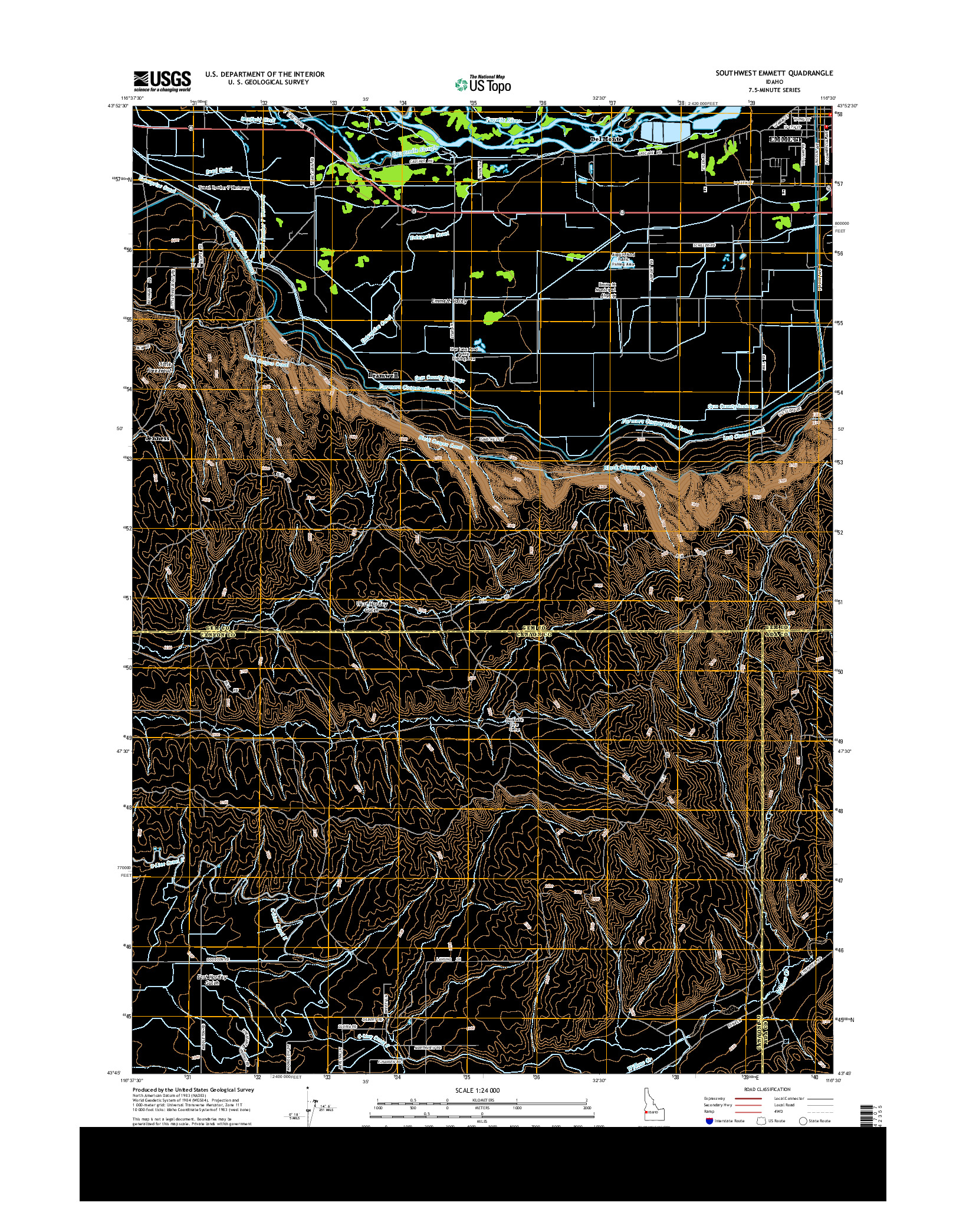 USGS US TOPO 7.5-MINUTE MAP FOR SOUTHWEST EMMETT, ID 2013