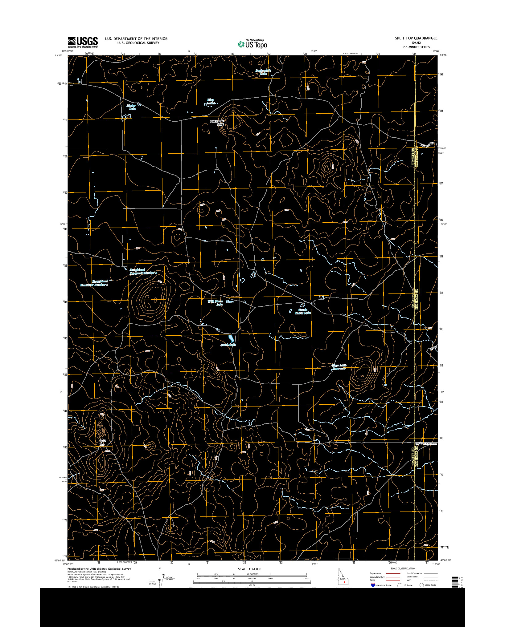 USGS US TOPO 7.5-MINUTE MAP FOR SPLIT TOP, ID 2013
