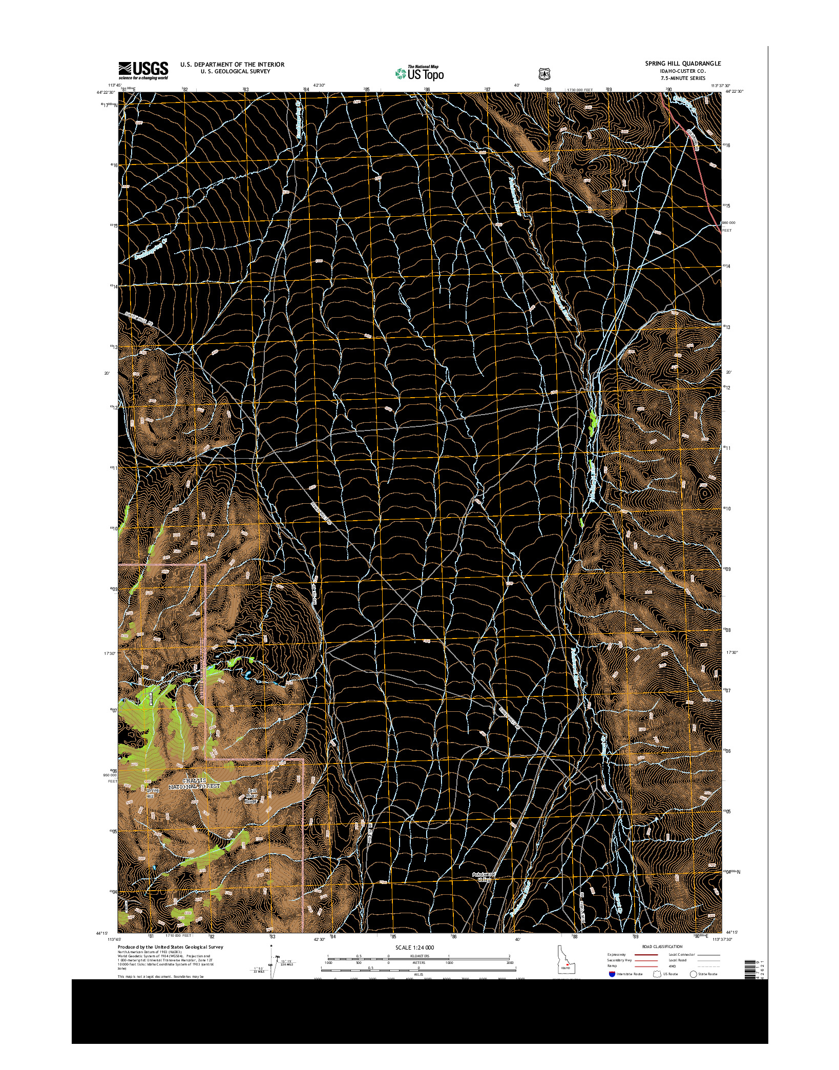 USGS US TOPO 7.5-MINUTE MAP FOR SPRING HILL, ID 2013