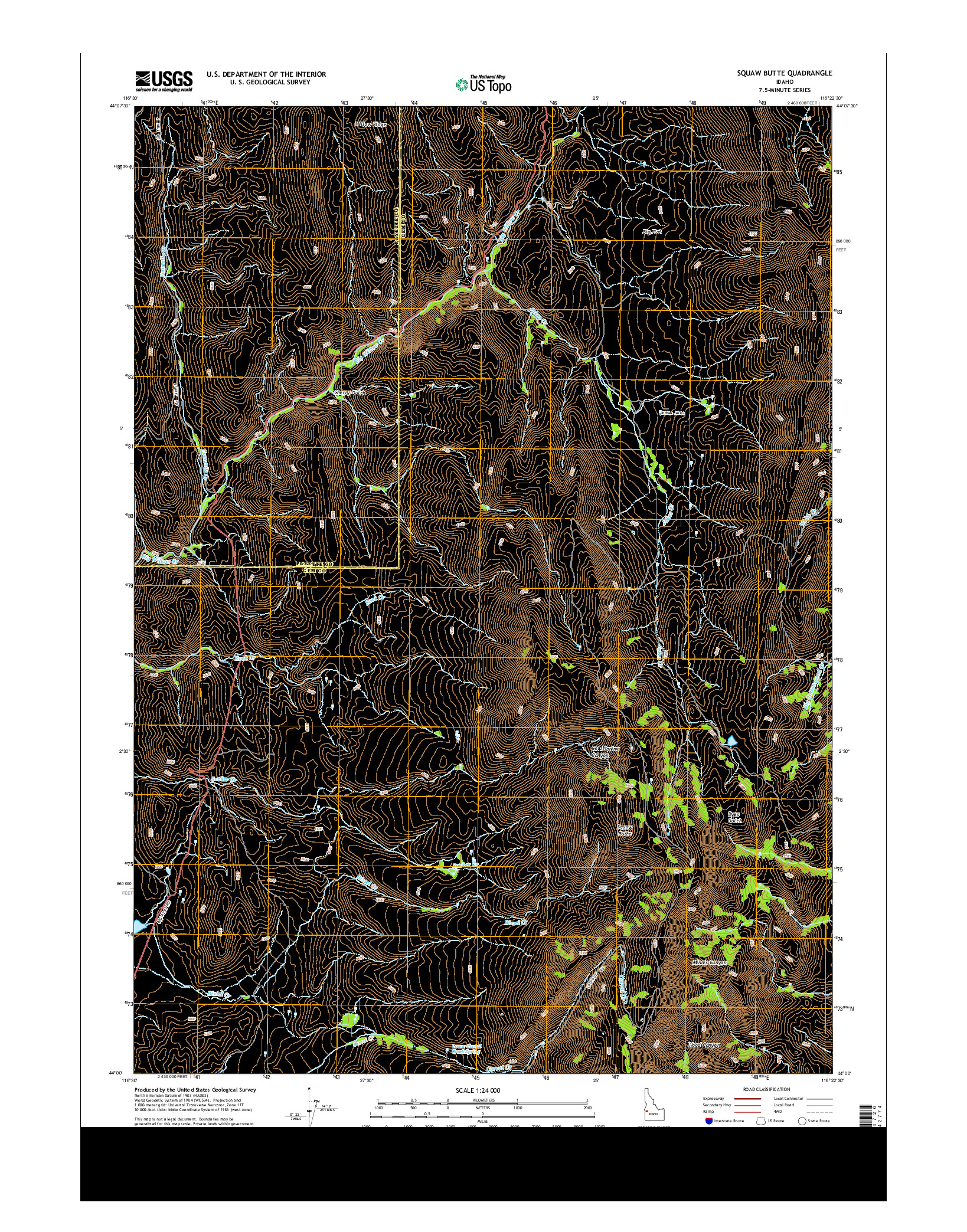 USGS US TOPO 7.5-MINUTE MAP FOR SQUAW BUTTE, ID 2013