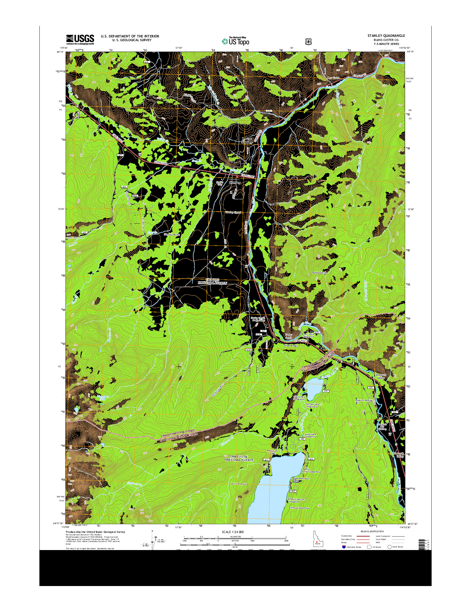 USGS US TOPO 7.5-MINUTE MAP FOR STANLEY, ID 2013