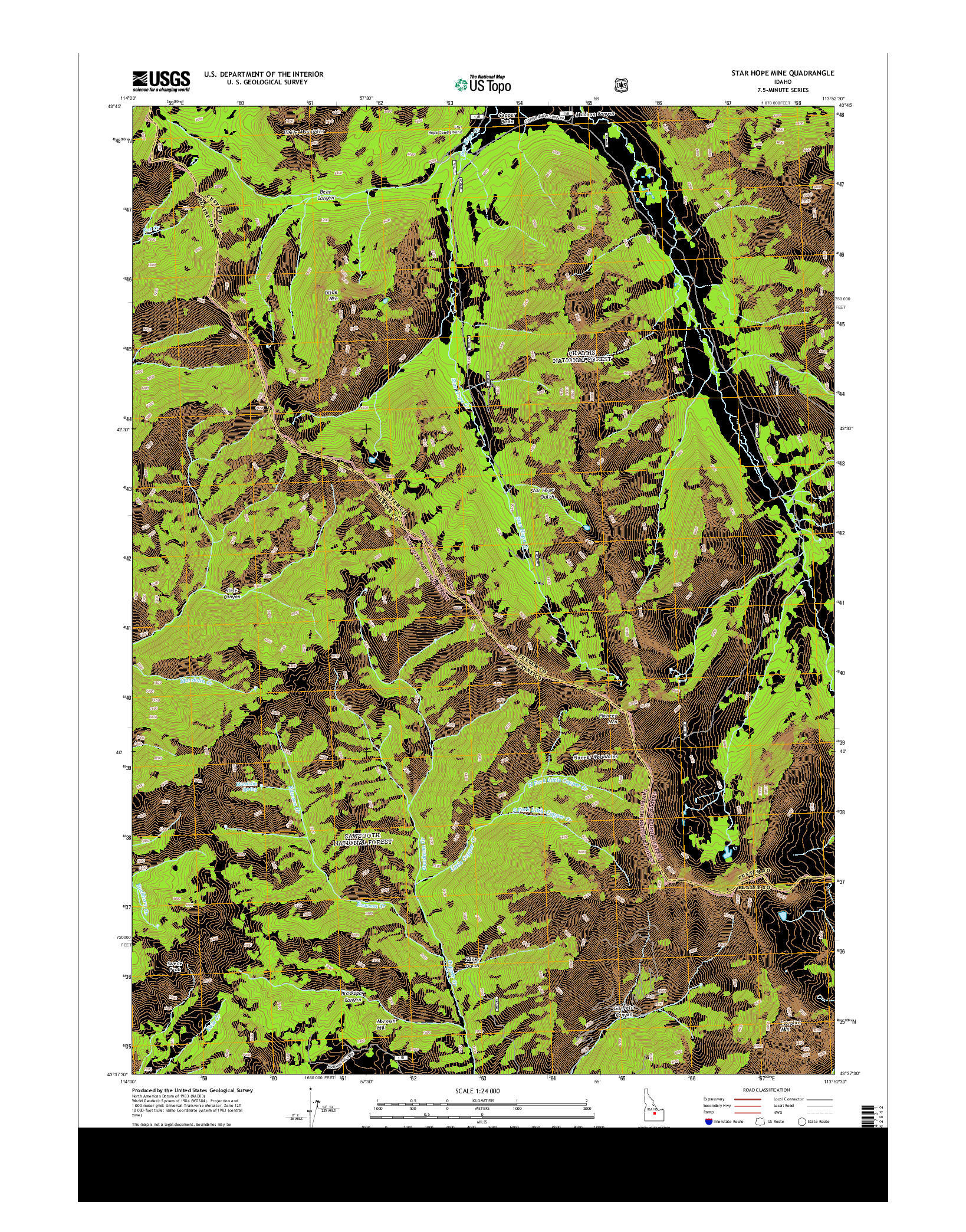 USGS US TOPO 7.5-MINUTE MAP FOR STAR HOPE MINE, ID 2013