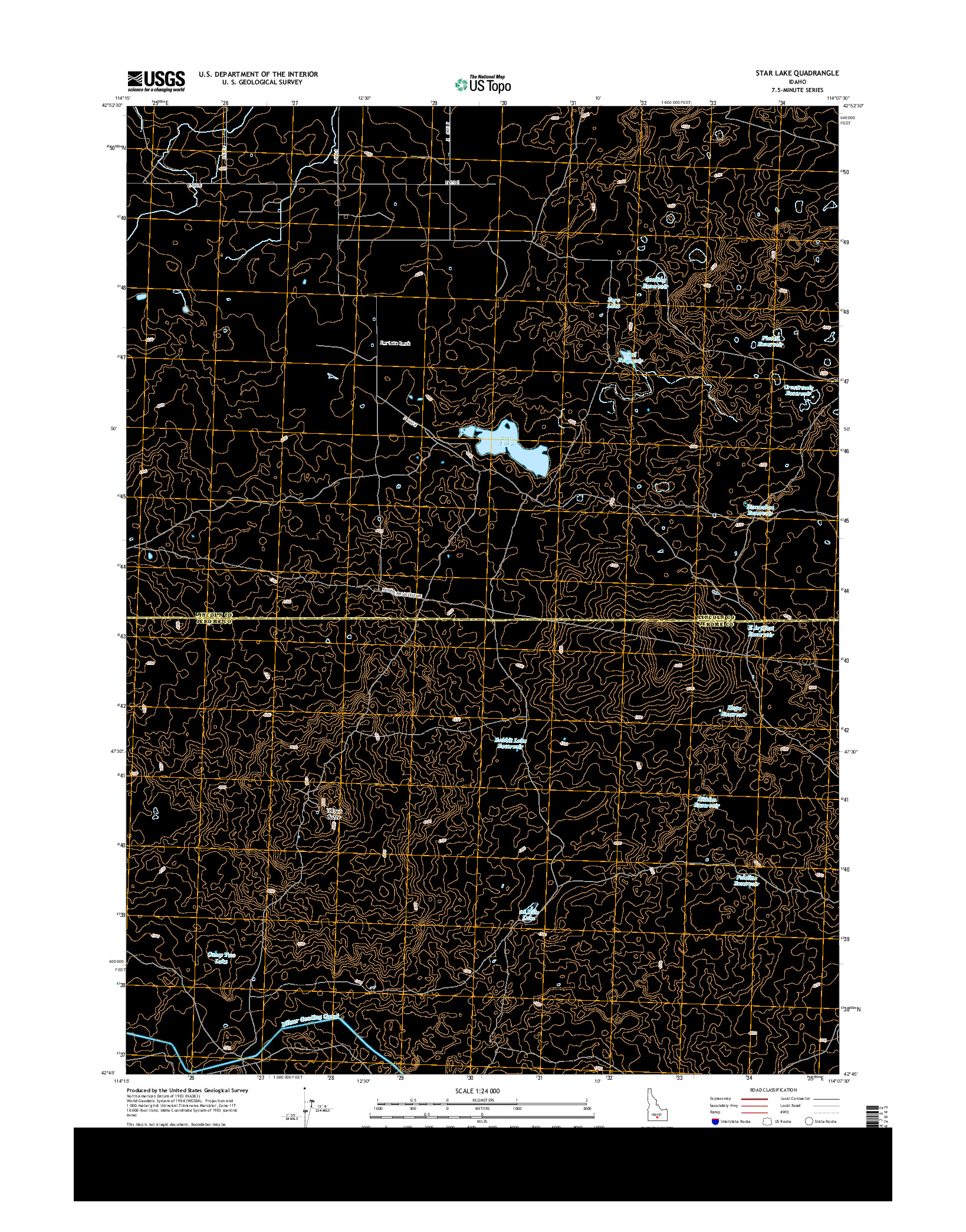USGS US TOPO 7.5-MINUTE MAP FOR STAR LAKE, ID 2013