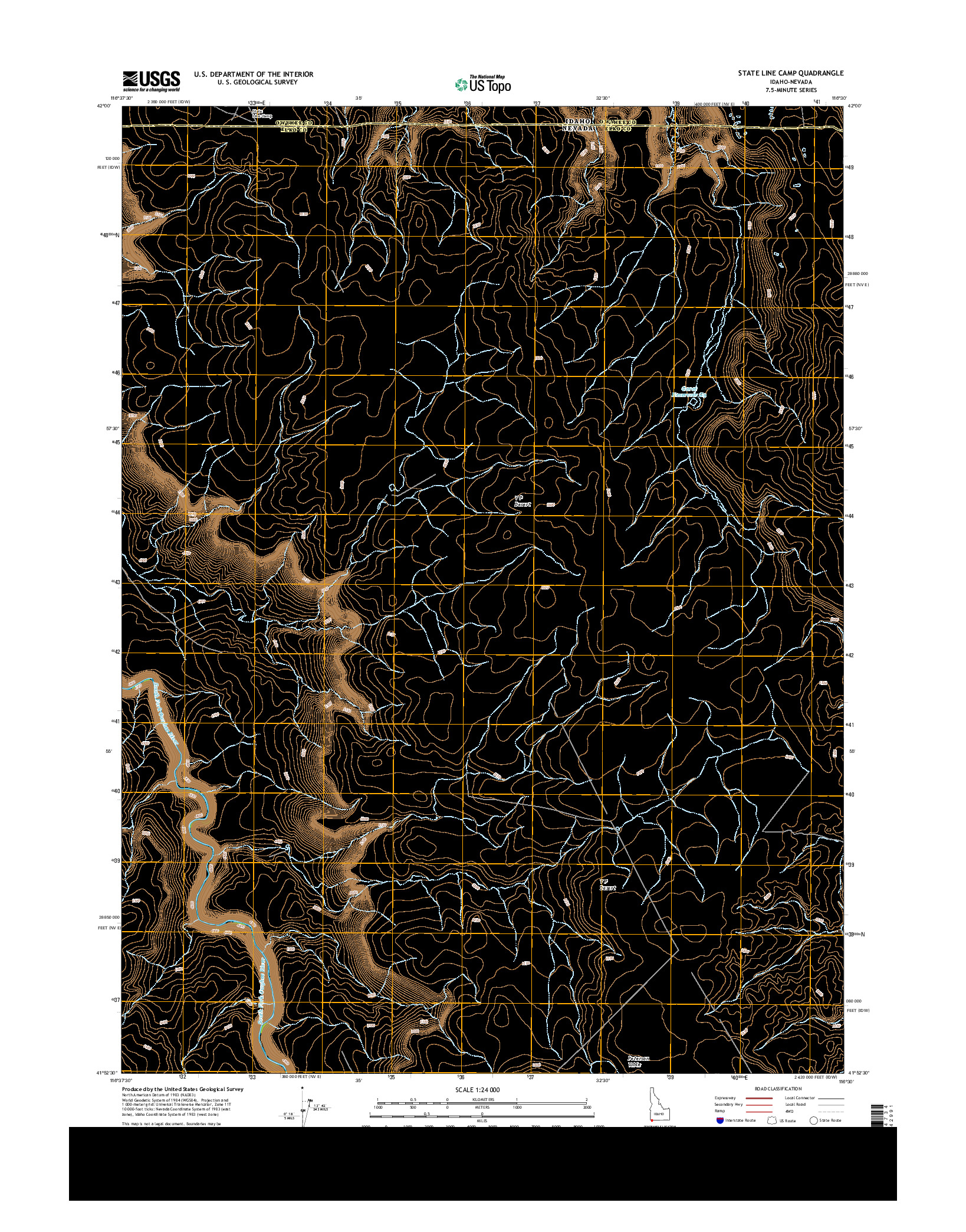 USGS US TOPO 7.5-MINUTE MAP FOR STATE LINE CAMP, ID-NV 2013