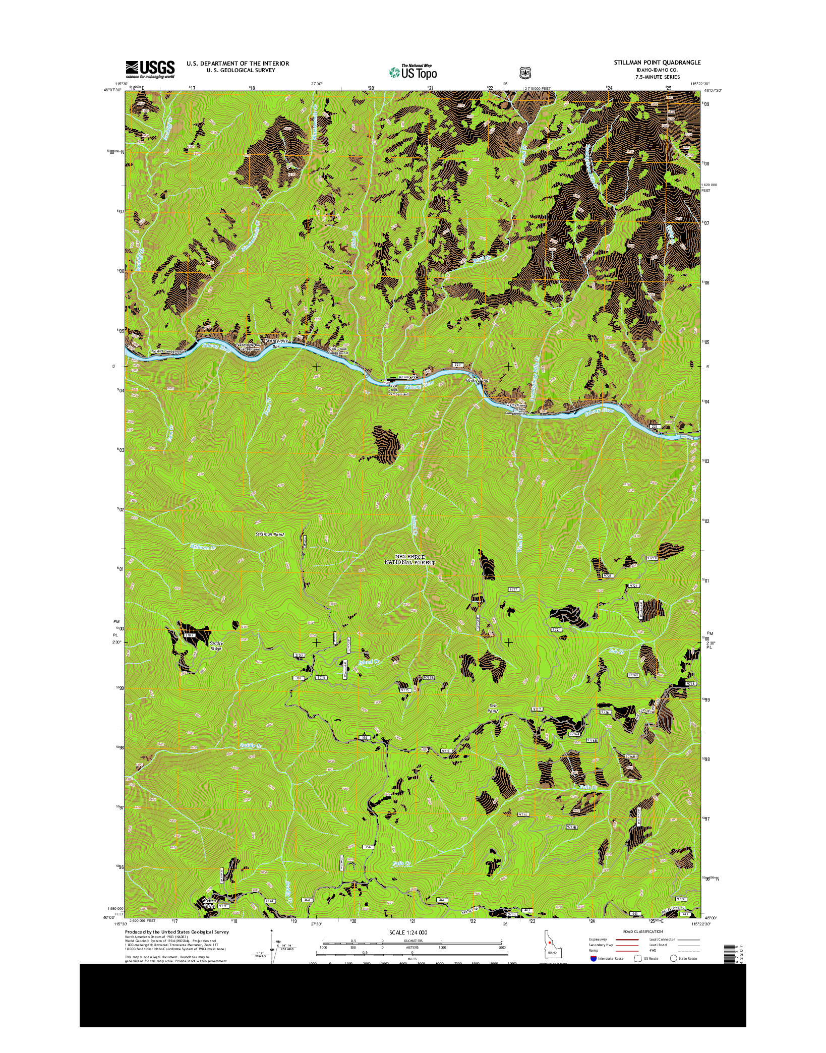 USGS US TOPO 7.5-MINUTE MAP FOR STILLMAN POINT, ID 2013