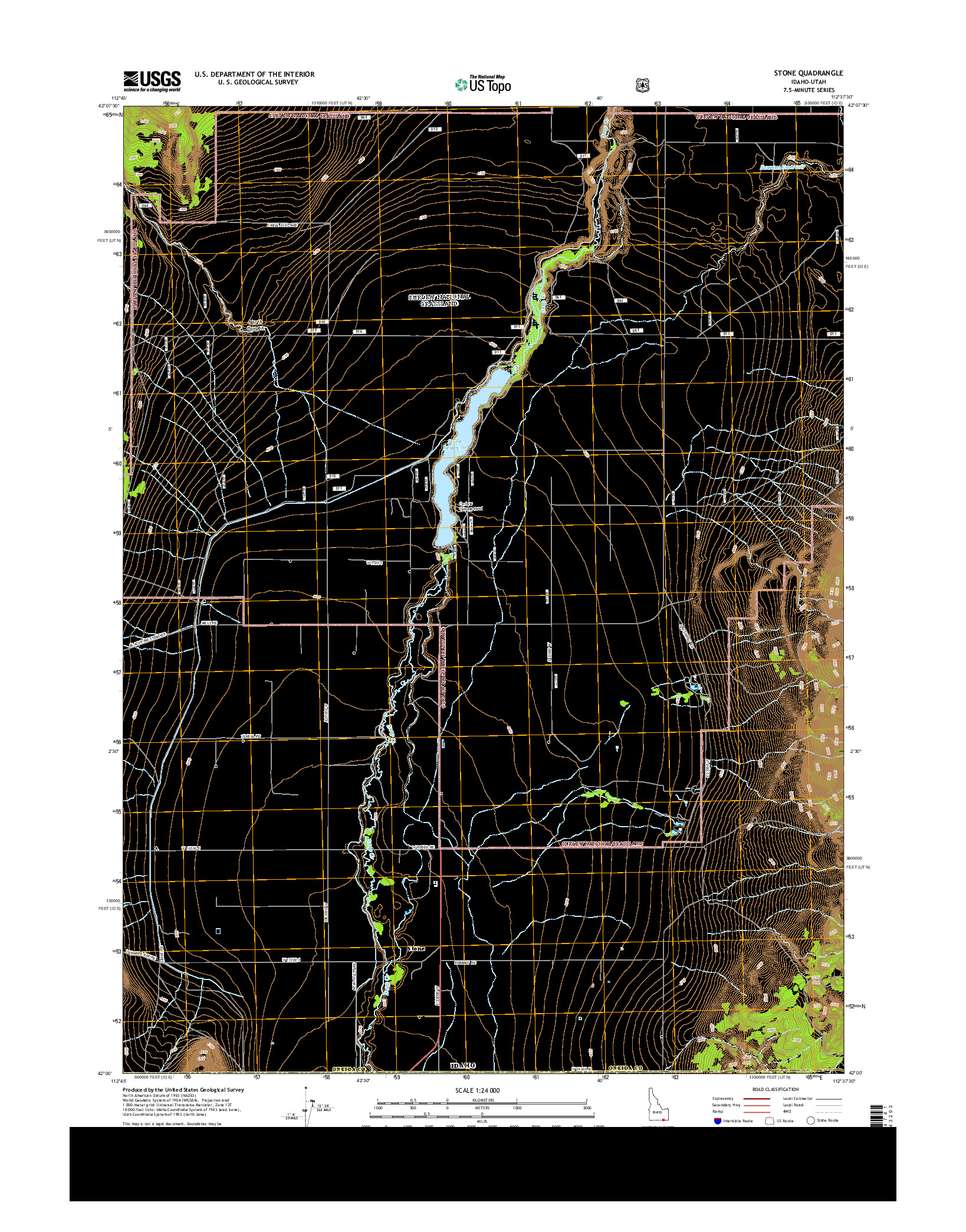 USGS US TOPO 7.5-MINUTE MAP FOR STONE, ID-UT 2013