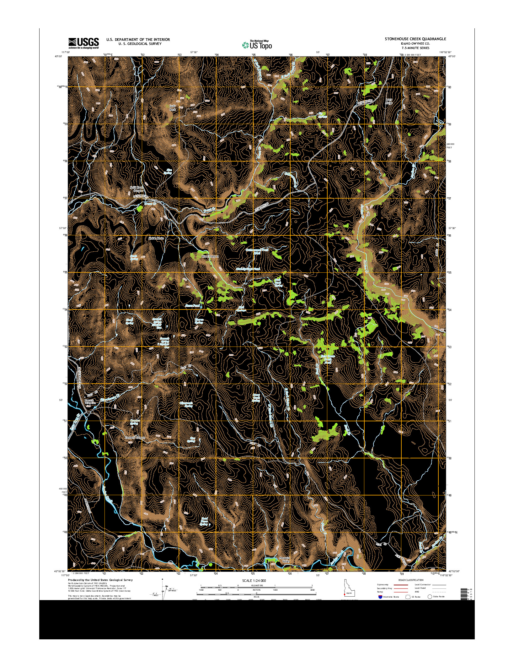 USGS US TOPO 7.5-MINUTE MAP FOR STONEHOUSE CREEK, ID 2013