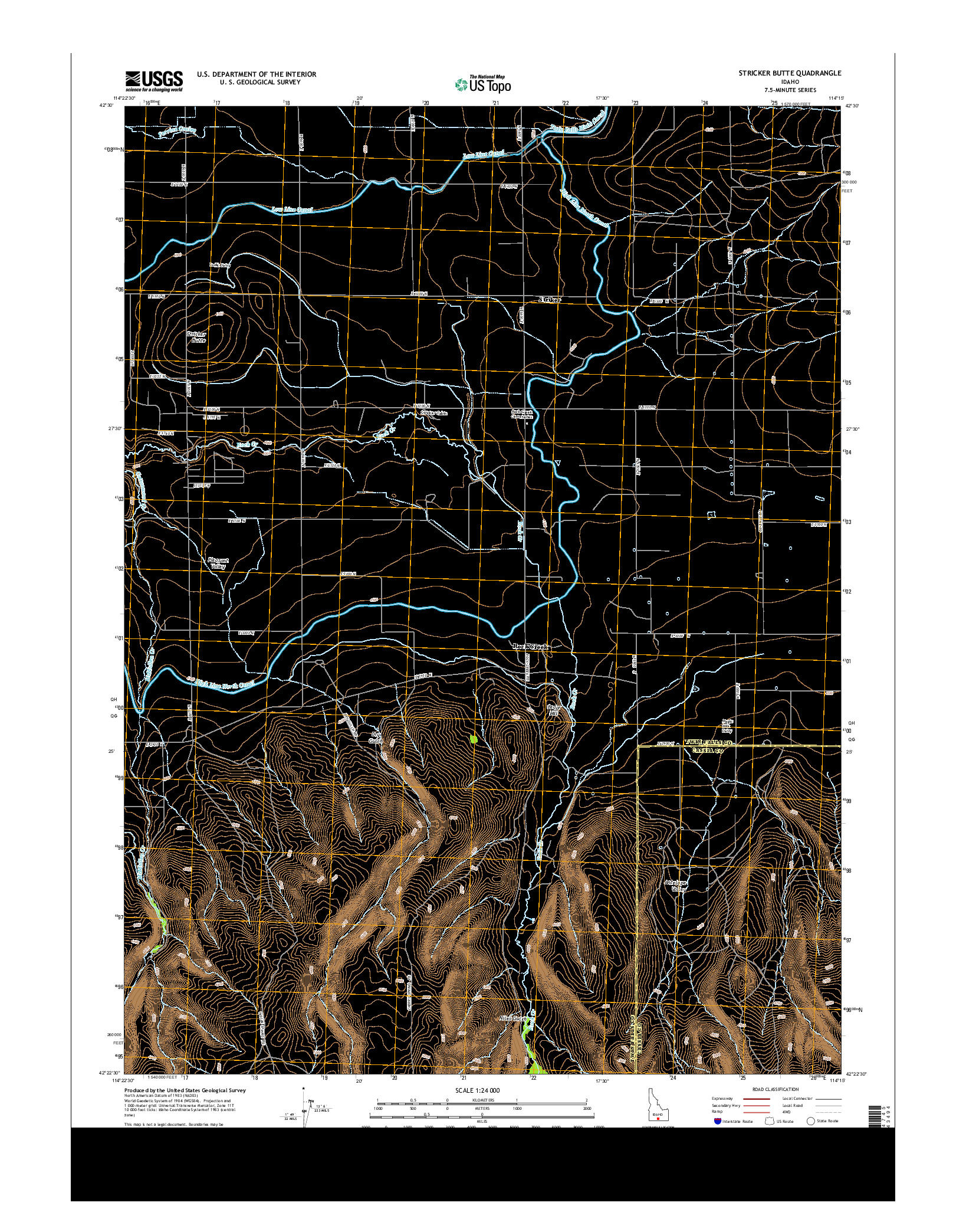 USGS US TOPO 7.5-MINUTE MAP FOR STRICKER BUTTE, ID 2013
