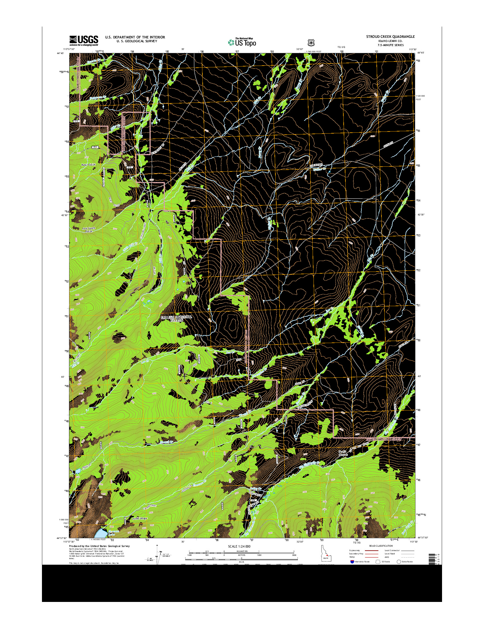 USGS US TOPO 7.5-MINUTE MAP FOR STROUD CREEK, ID 2013