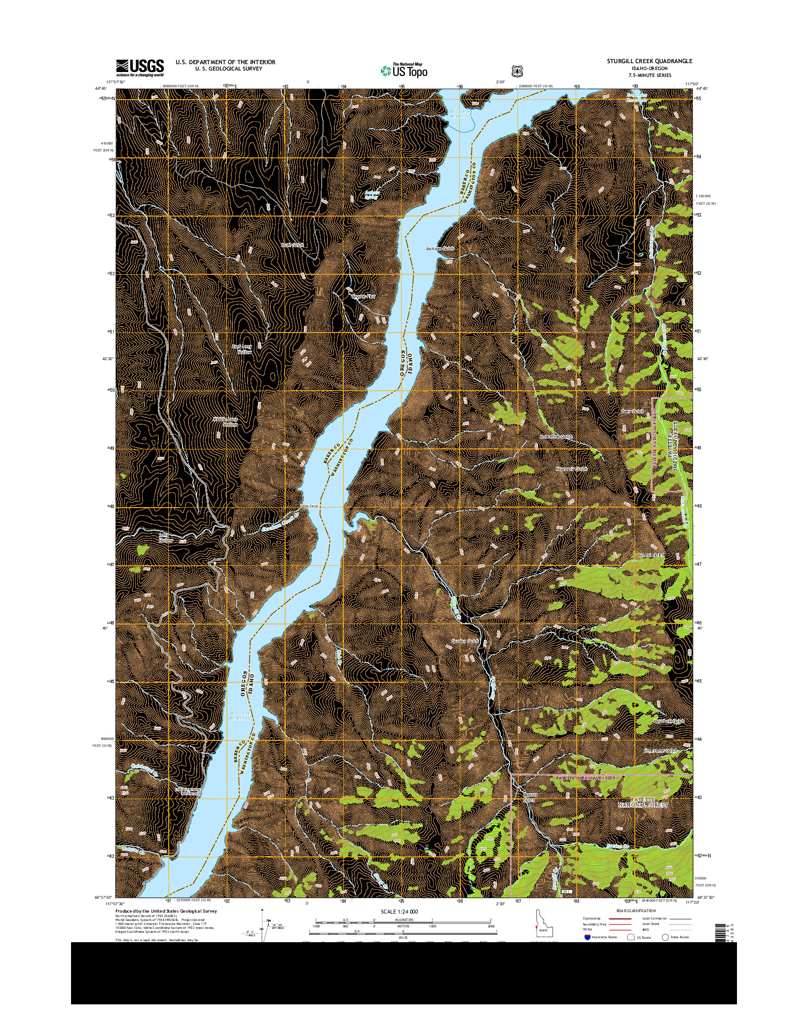 USGS US TOPO 7.5-MINUTE MAP FOR STURGILL CREEK, ID-OR 2013