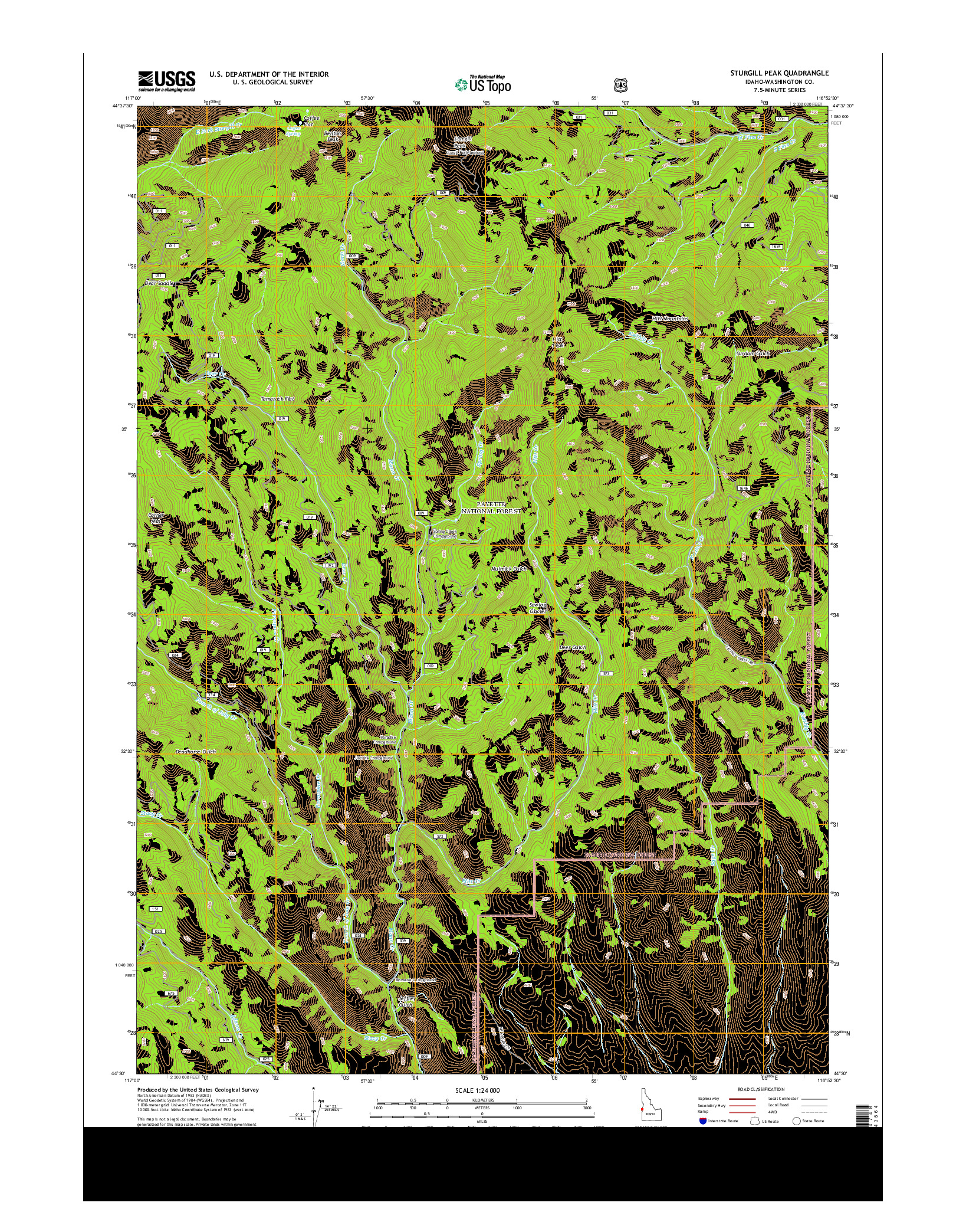 USGS US TOPO 7.5-MINUTE MAP FOR STURGILL PEAK, ID 2013