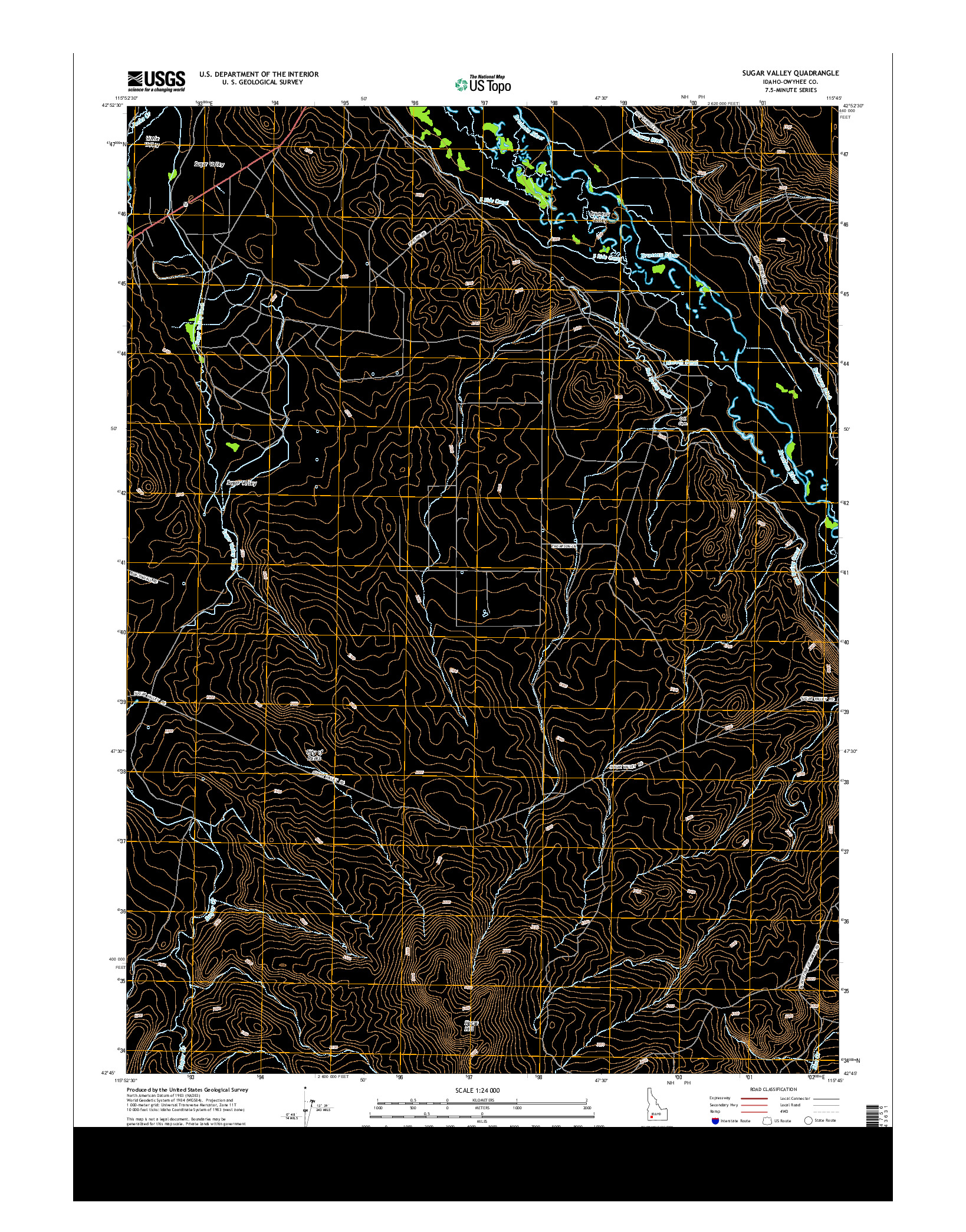 USGS US TOPO 7.5-MINUTE MAP FOR SUGAR VALLEY, ID 2013